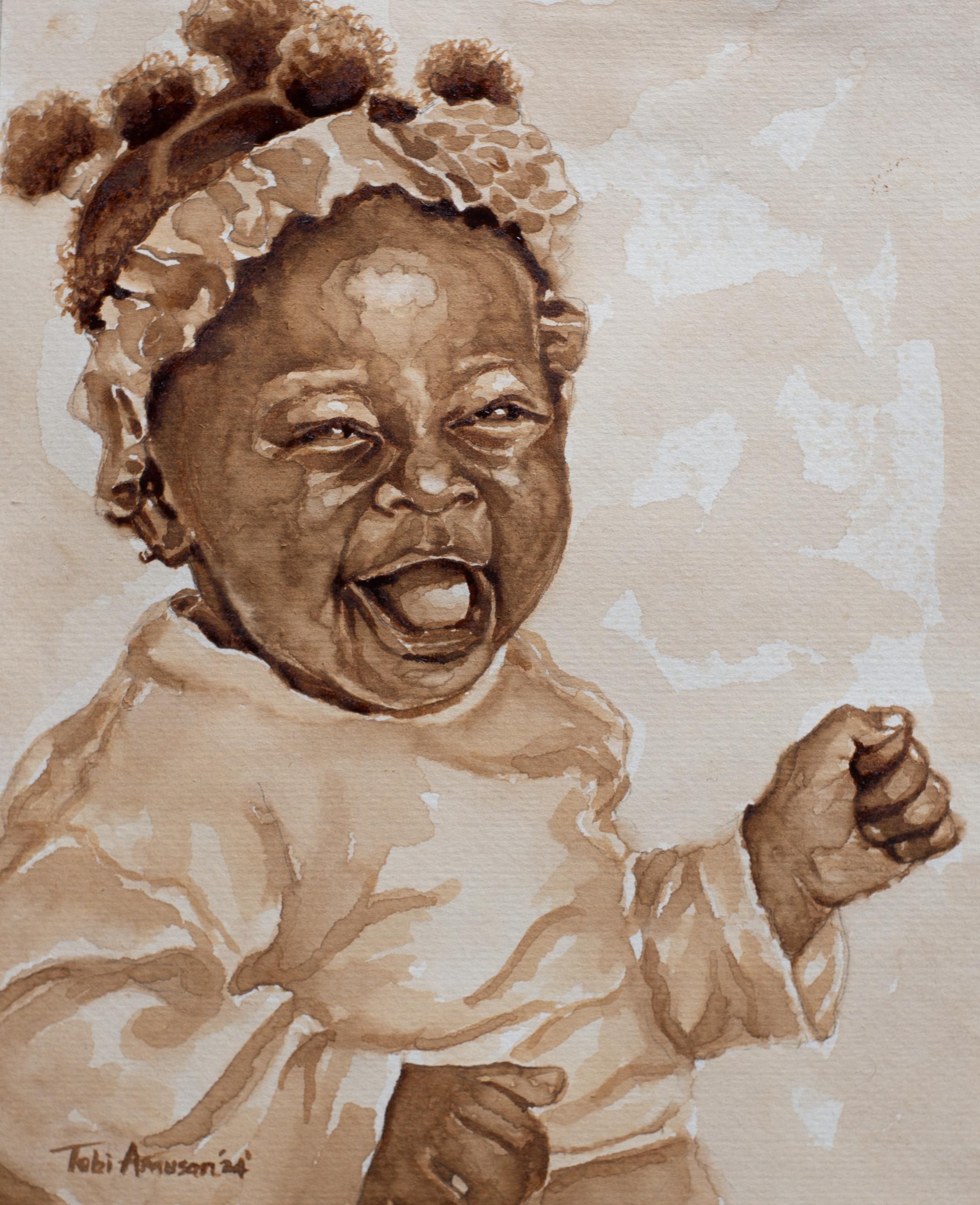 Joyful Moment 1 - 21st Century, Contemporary, Figurative Portrait, Children