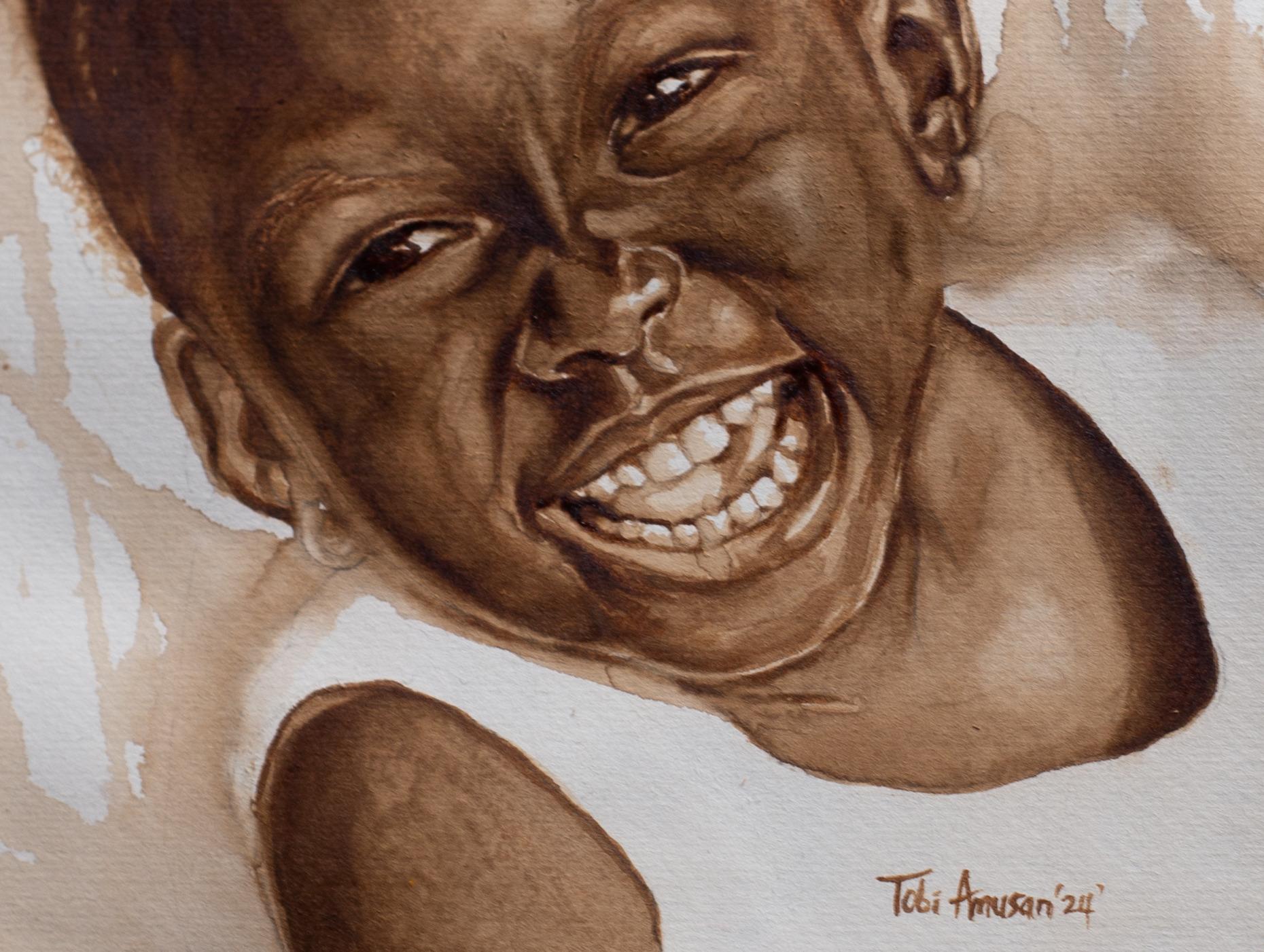 Joyful Moment 2 - 21. Jahrhundert, Contemporary, Figuratives Porträt, Kinder (Konzeptionell), Painting, von Oluwatobiloba Amusan
