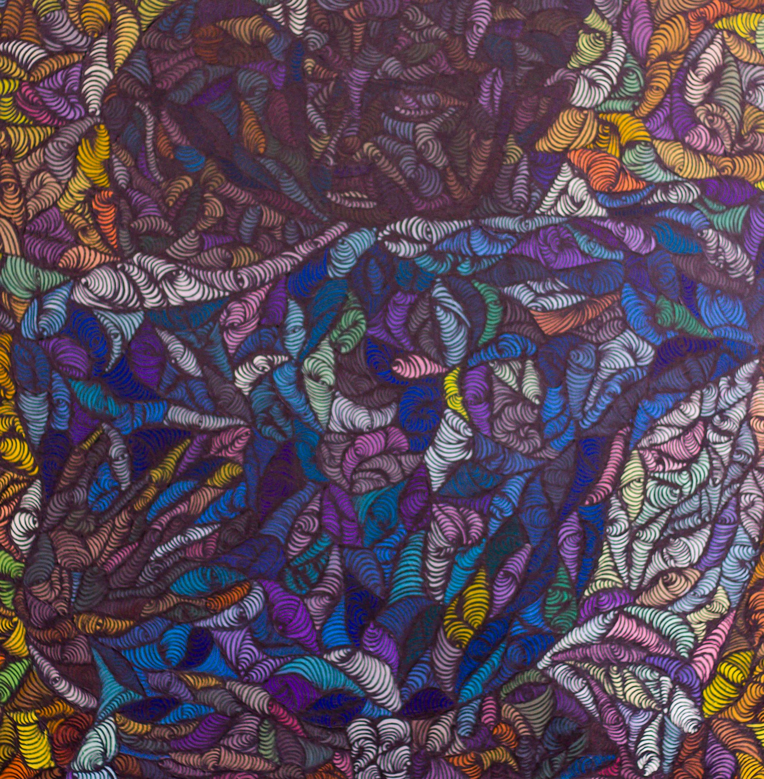 Il linguaggio dell'amore - 21° secolo, Contemporaneo, Figurativo, Collage acrilico, Abbracci 1
