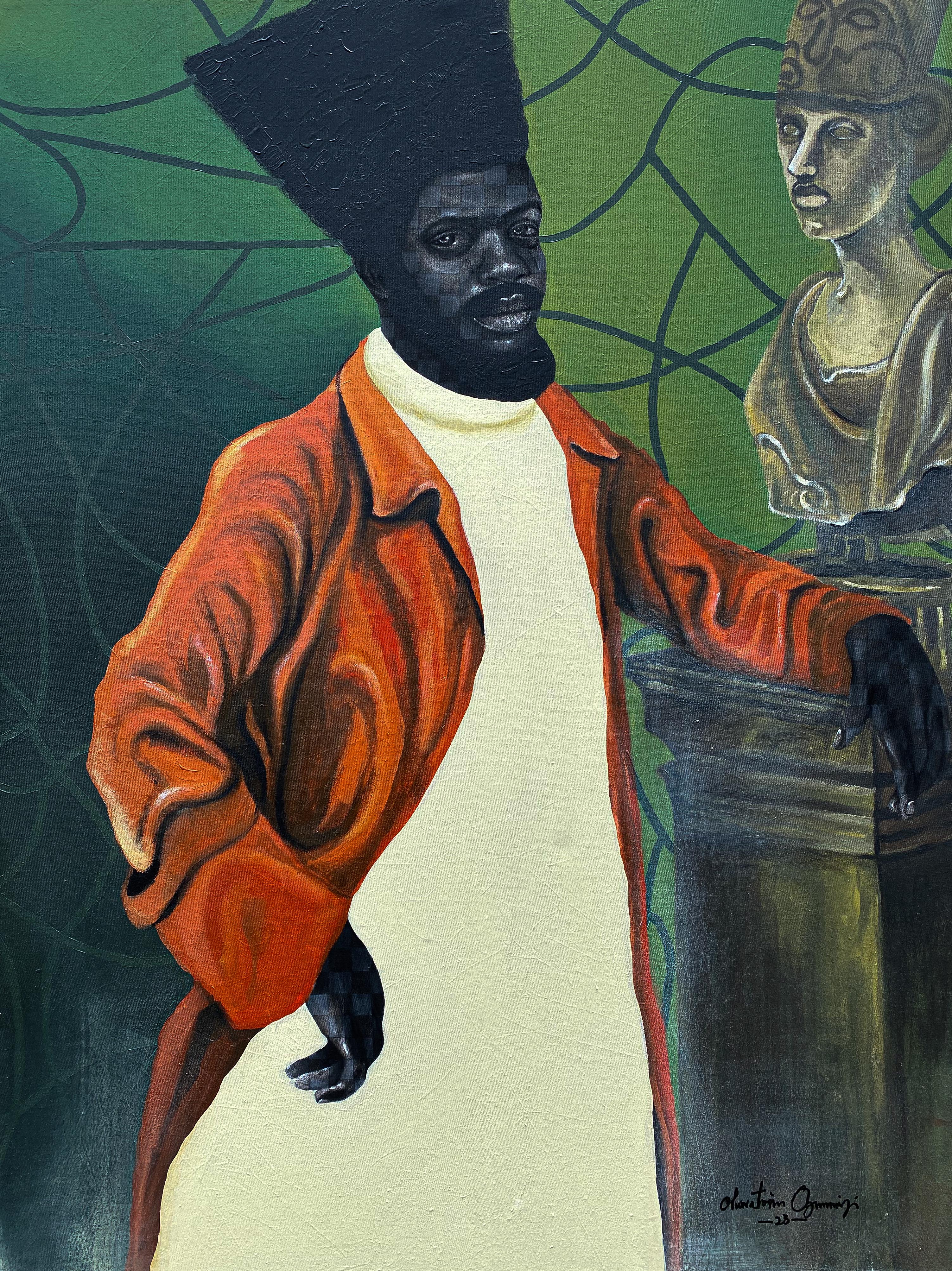 Figurative Painting de Oluwatosin Ogunniyi  - Tesoro - Siglo XXI, Contemporáneo, Retrato figurativo, Técnica mixta, África