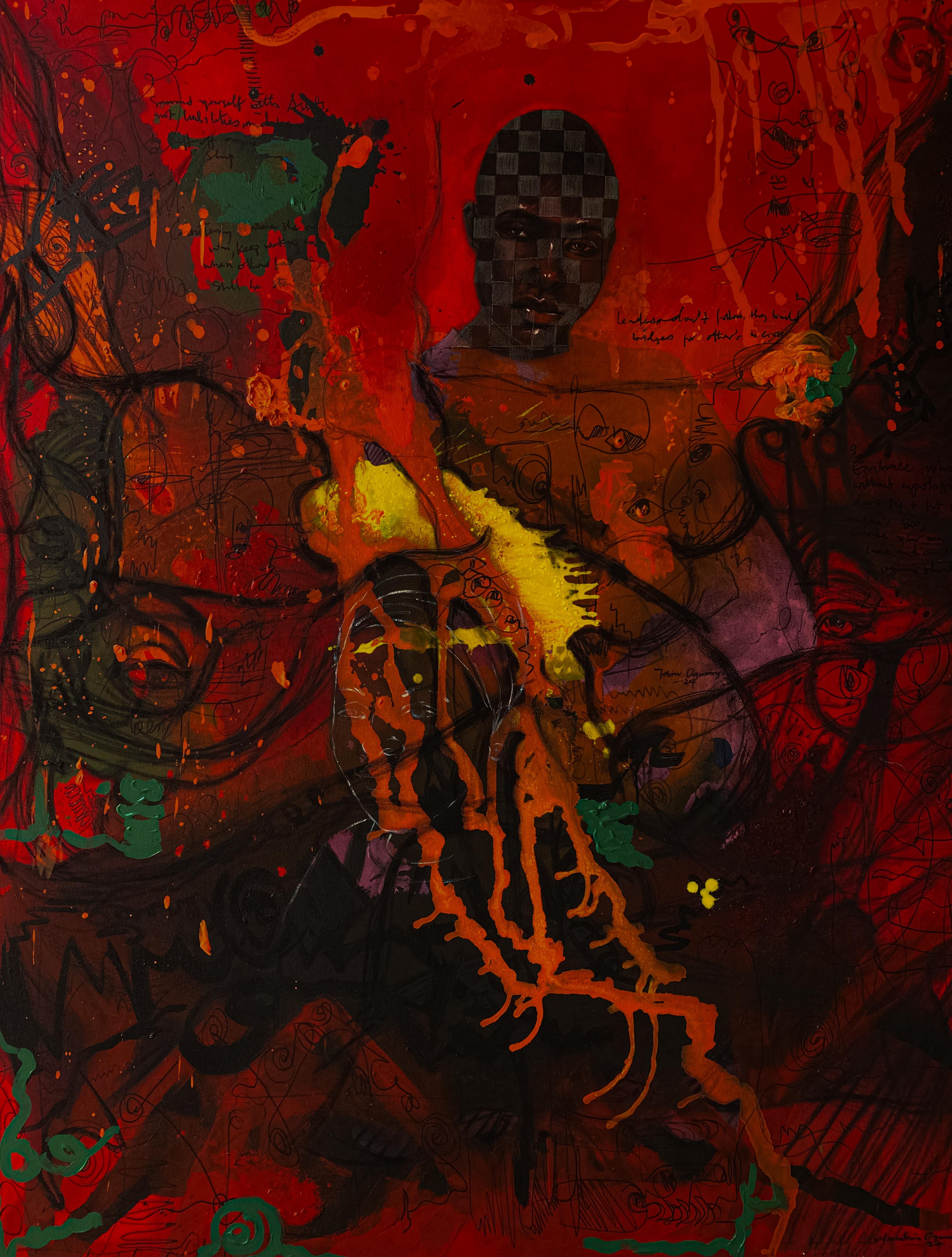 Figurative Painting de Oluwatosin Ogunniyi  - Dentro de 150 años 1 - Siglo XXI, Contemporáneo, Retrato Figurativo, Colores