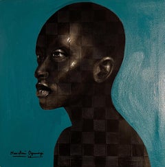 Schwarzer Engel - 21. Jahrhundert, Zeitgenössisch, Figurativ, Porträt, Modern, Afrika