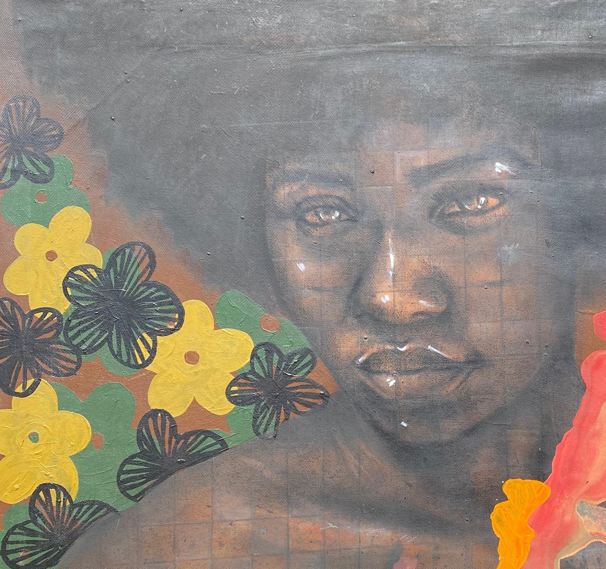 Her Worth I - 21st Century, Contemporary, Figurative Portrait, Black Women Face - Painting de Oluwatosin Ogunniyi 