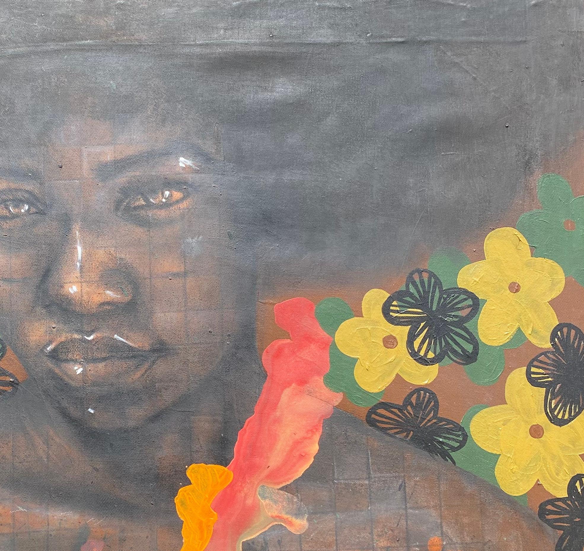 Her Worth I - 21st Century, Contemporary, Figurative Portrait, Black Women Face - Contemporain Painting par Oluwatosin Ogunniyi 