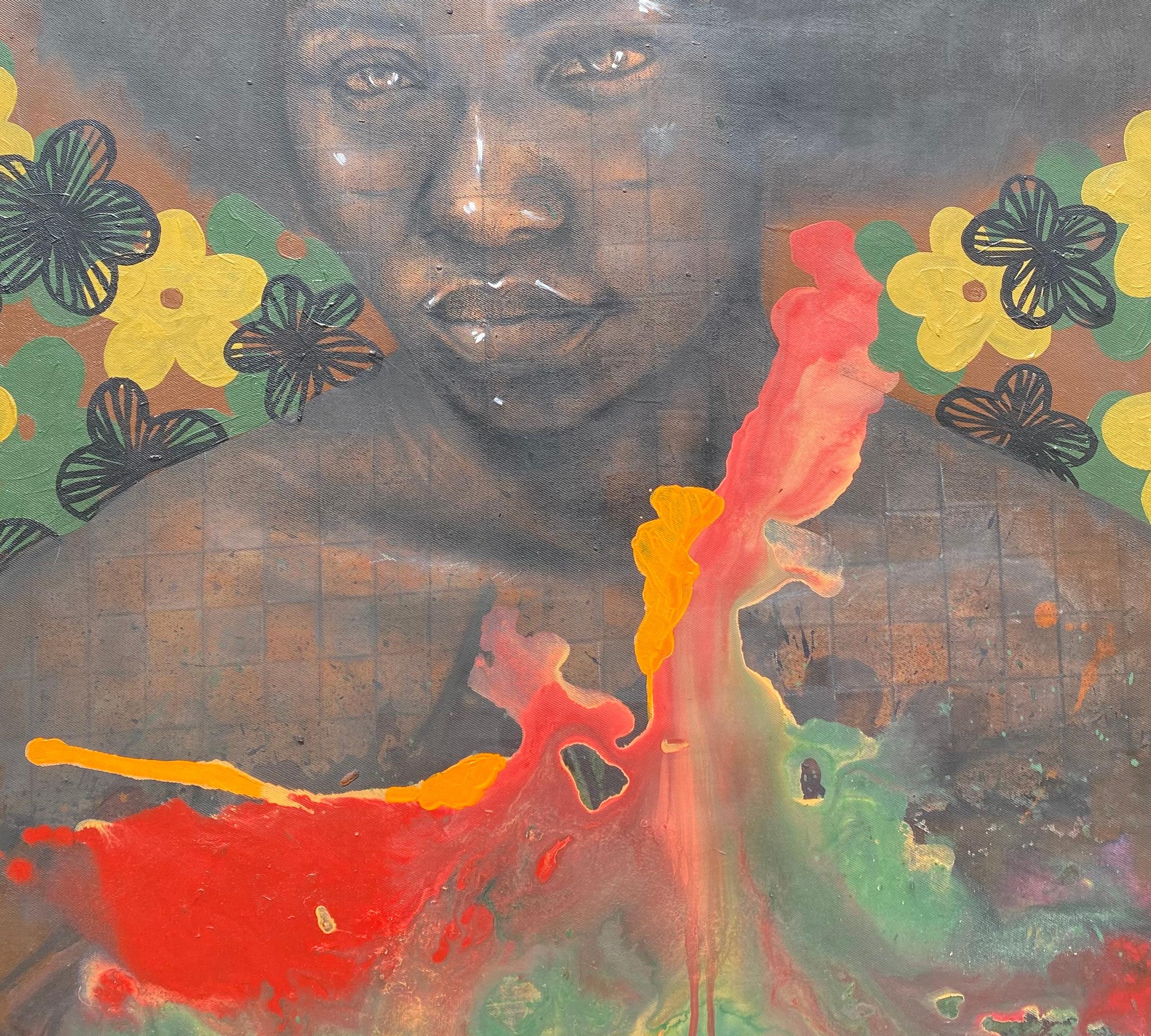 Her Worth I - 21st Century, Contemporary, Figurative Portrait, Black Women Face en vente 1