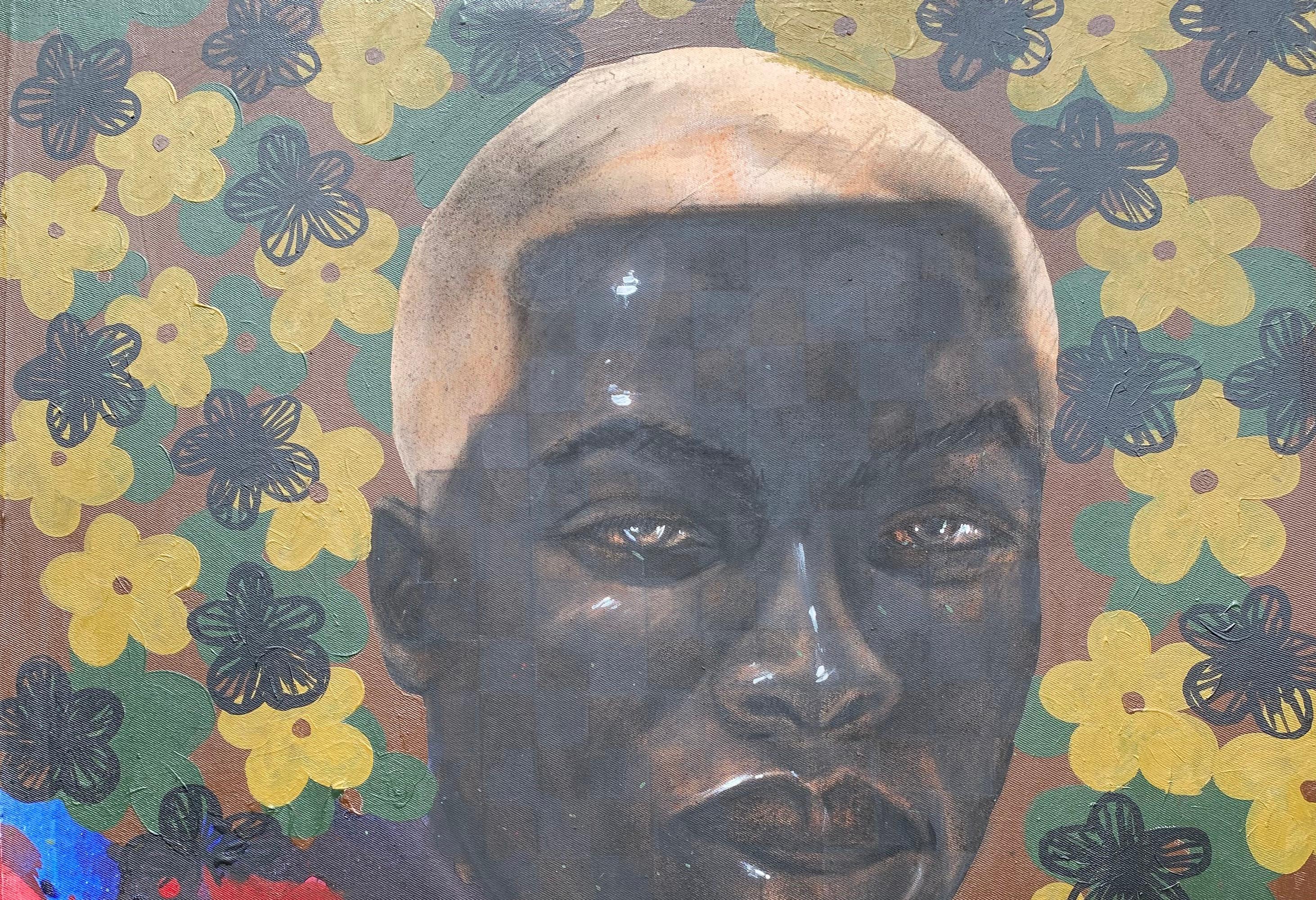 His Worth II - 21st Century, Contemporary, Figurative Portrait, Black Men Face - Painting de Oluwatosin Ogunniyi 