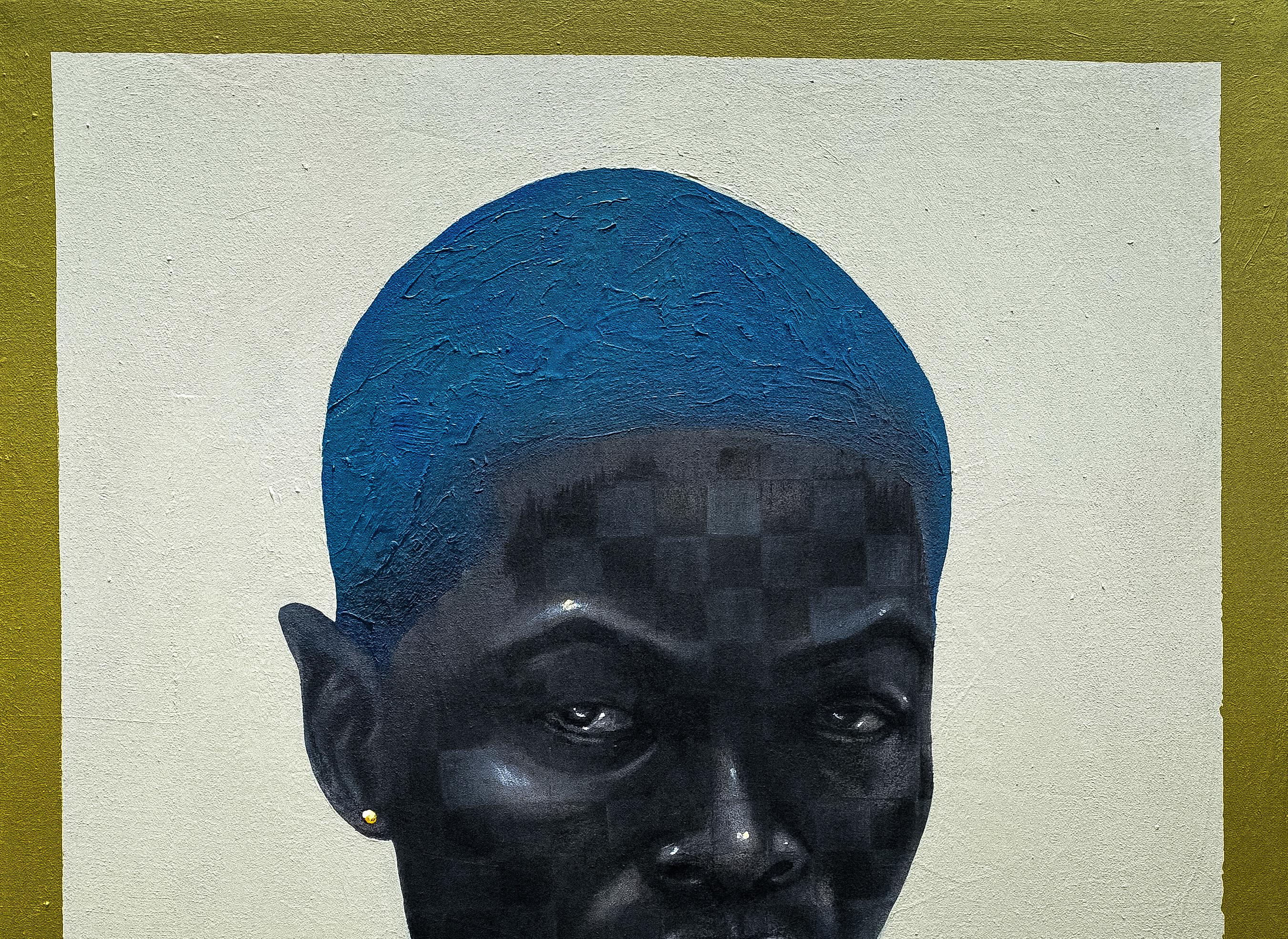 Pathfinder 2 - 21st Century, Contemporary, Figurative Portrait, Black Women Face - Painting de Oluwatosin Ogunniyi 