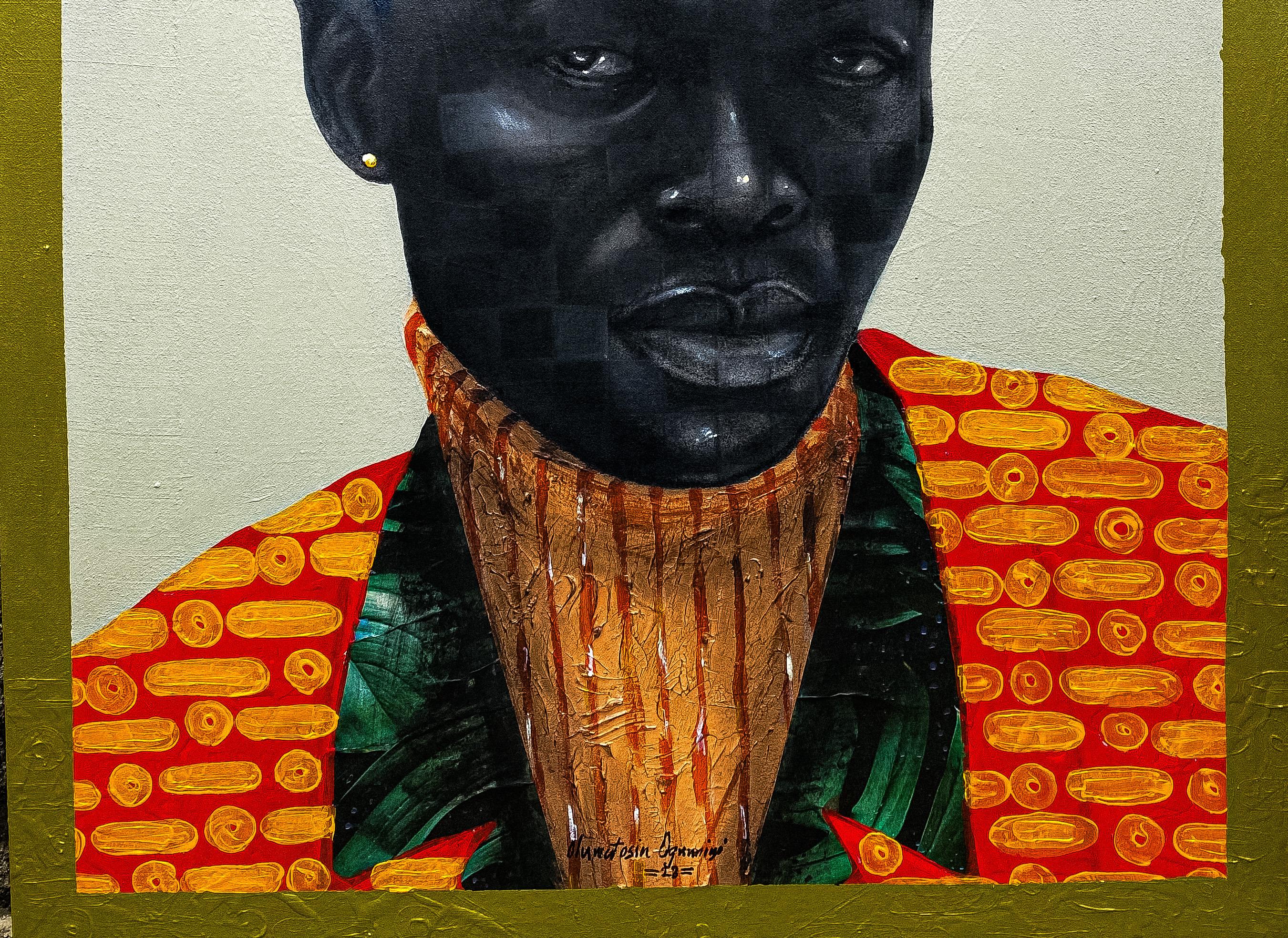 Pathfinder 2 - 21st Century, Contemporary, Figurative Portrait, Black Women Face - Contemporain Painting par Oluwatosin Ogunniyi 