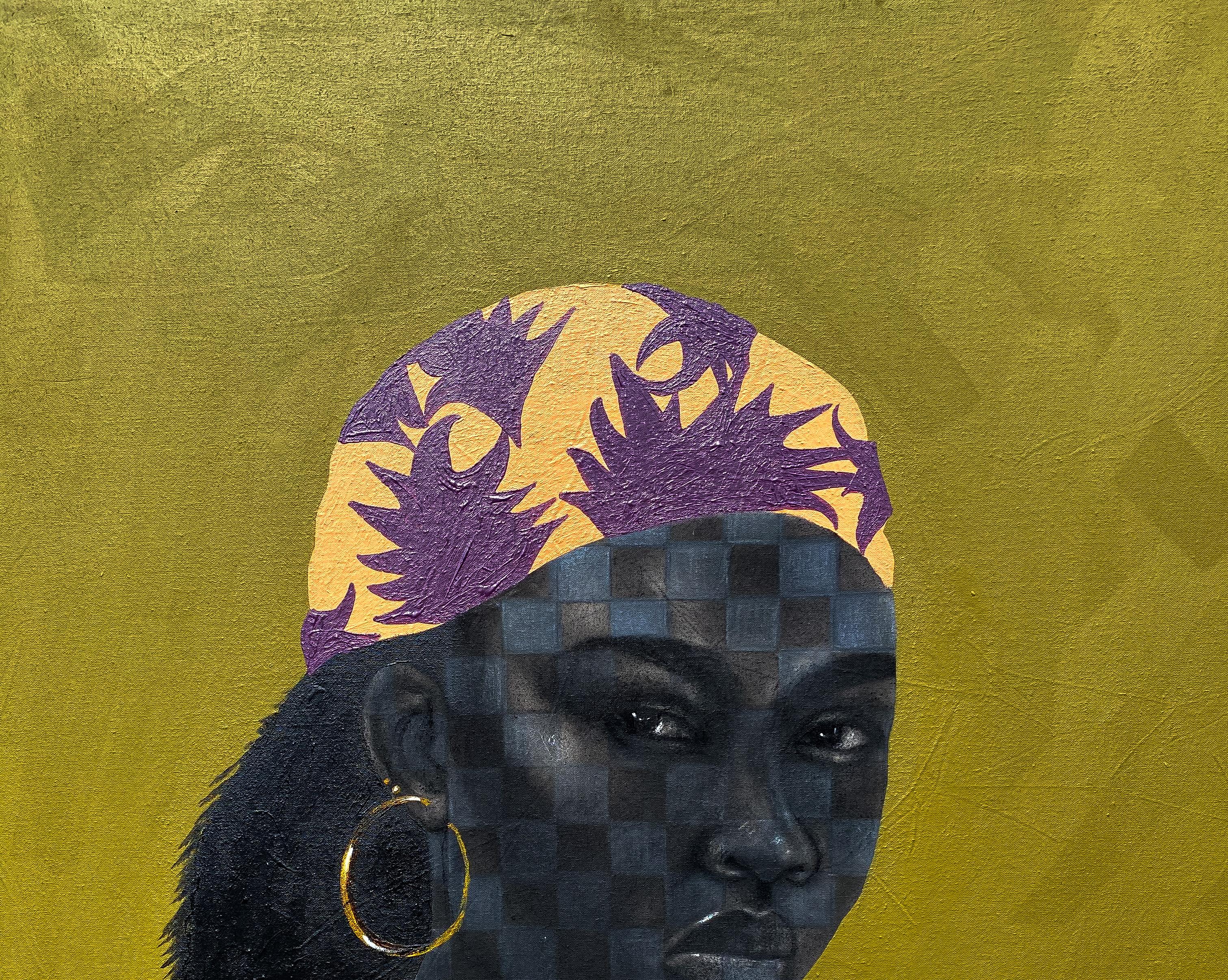 Pathfinder 3 - Siglo XXI, Contemporáneo, Retrato figurativo, Rostro de mujer negra - Painting de Oluwatosin Ogunniyi 