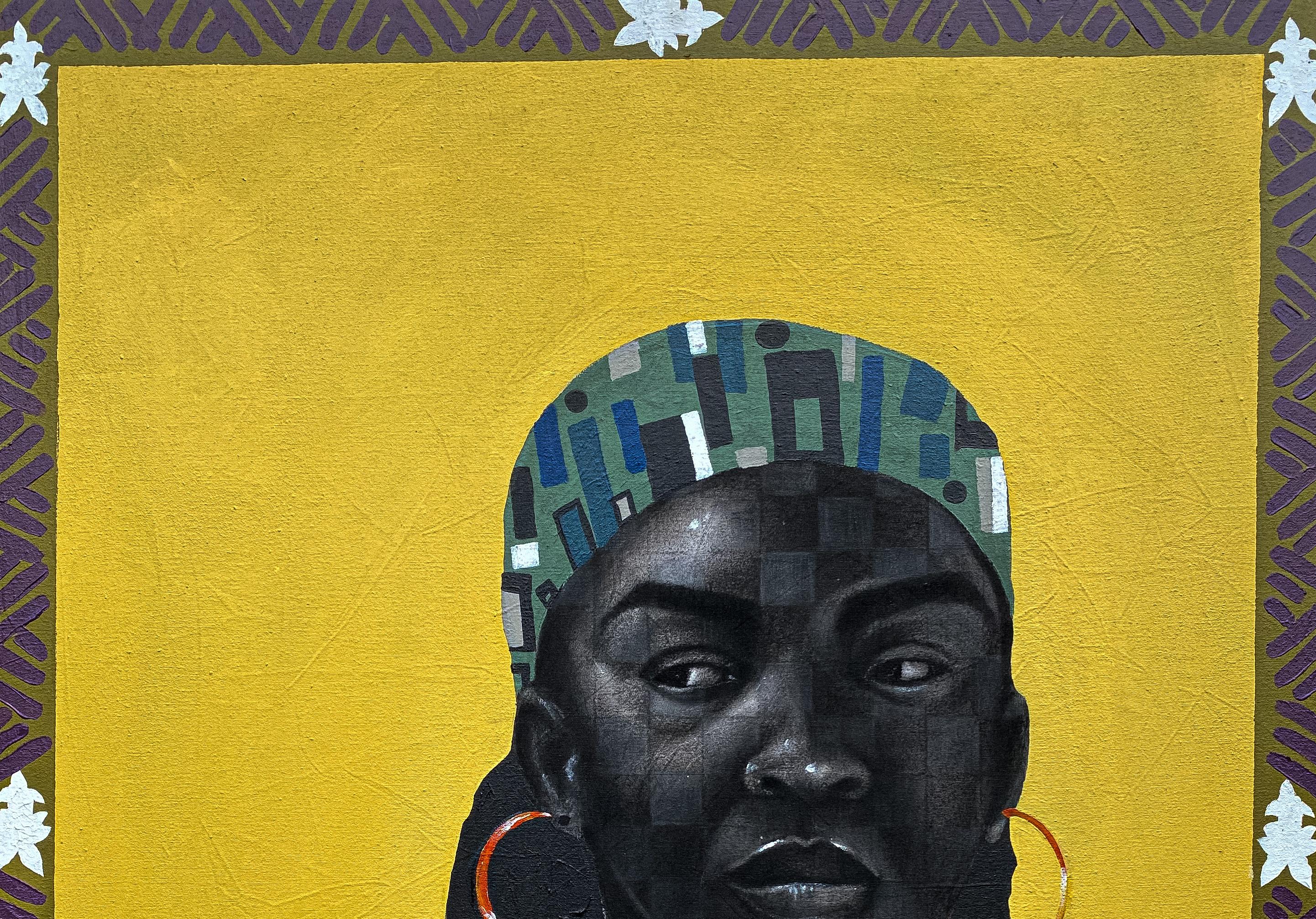 Pathfinder 4 - Siglo XXI, Contemporáneo, Retrato figurativo, Rostro de mujer negra - Painting de Oluwatosin Ogunniyi 