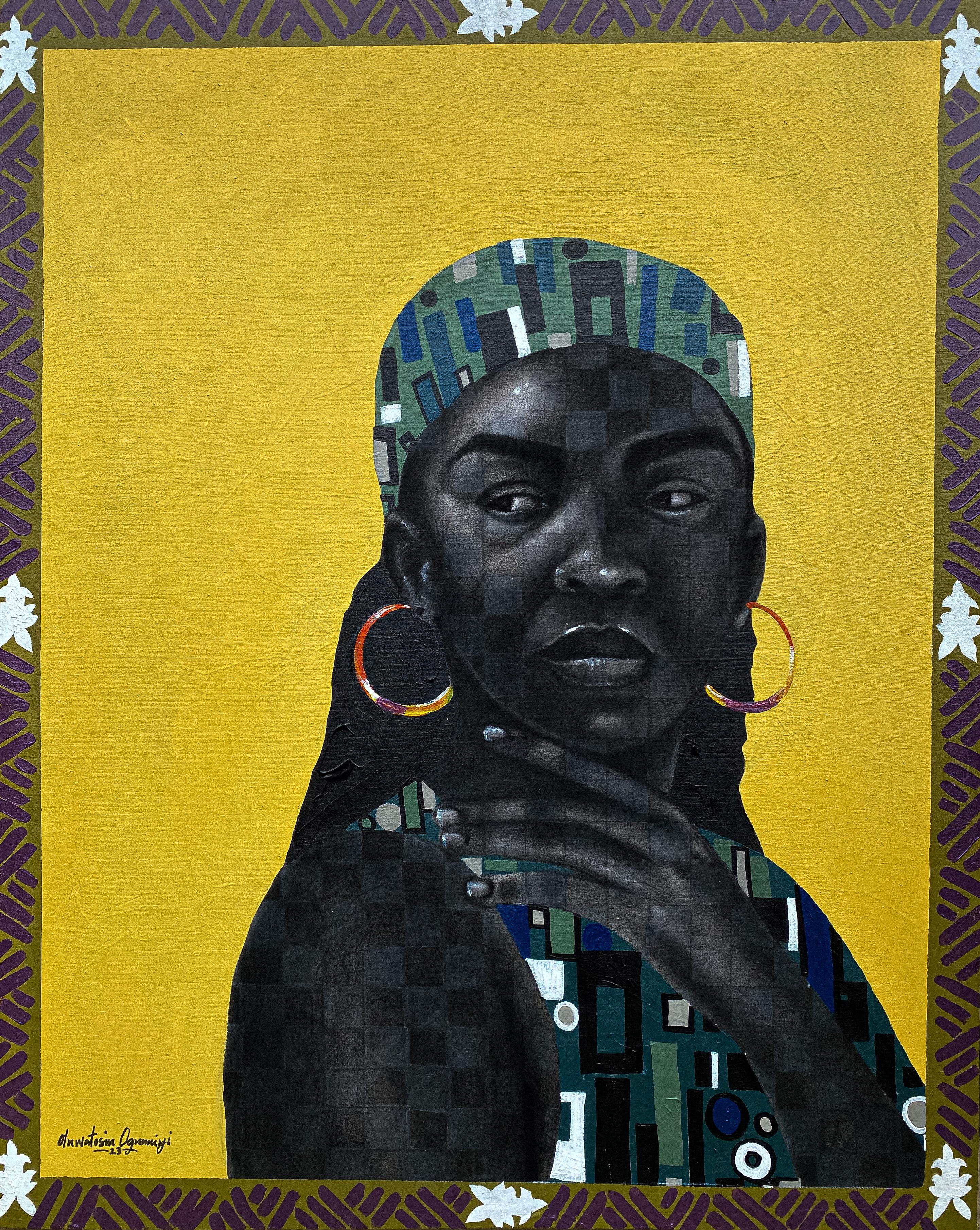 Portrait Painting de Oluwatosin Ogunniyi  - Pathfinder 4 - Siglo XXI, Contemporáneo, Retrato figurativo, Rostro de mujer negra