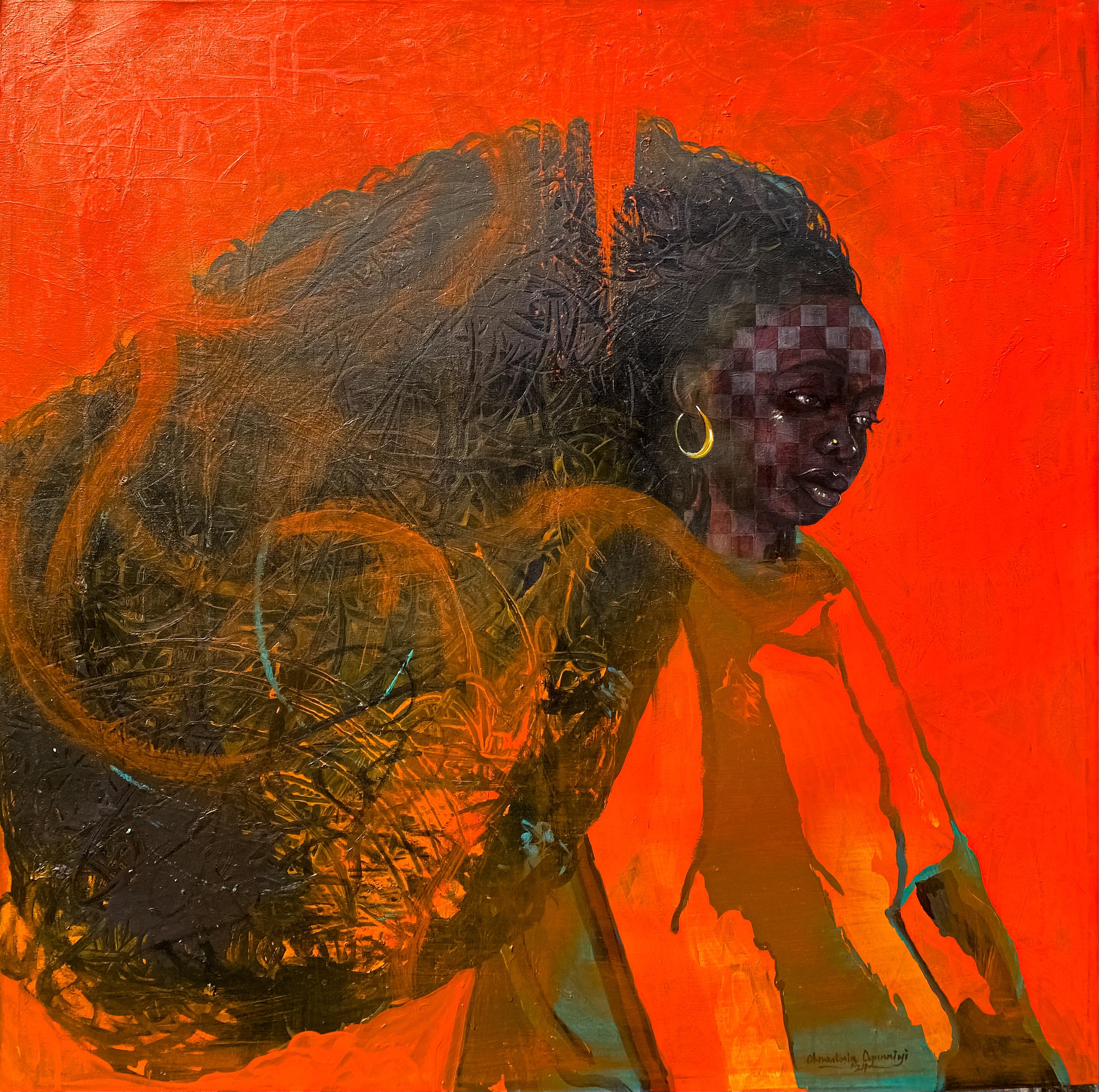 Portrait Painting Oluwatosin Ogunniyi  - Portrait de Dara - 21e siècle, Contemporain, Figuratif, Afrique Femmes, Couleur