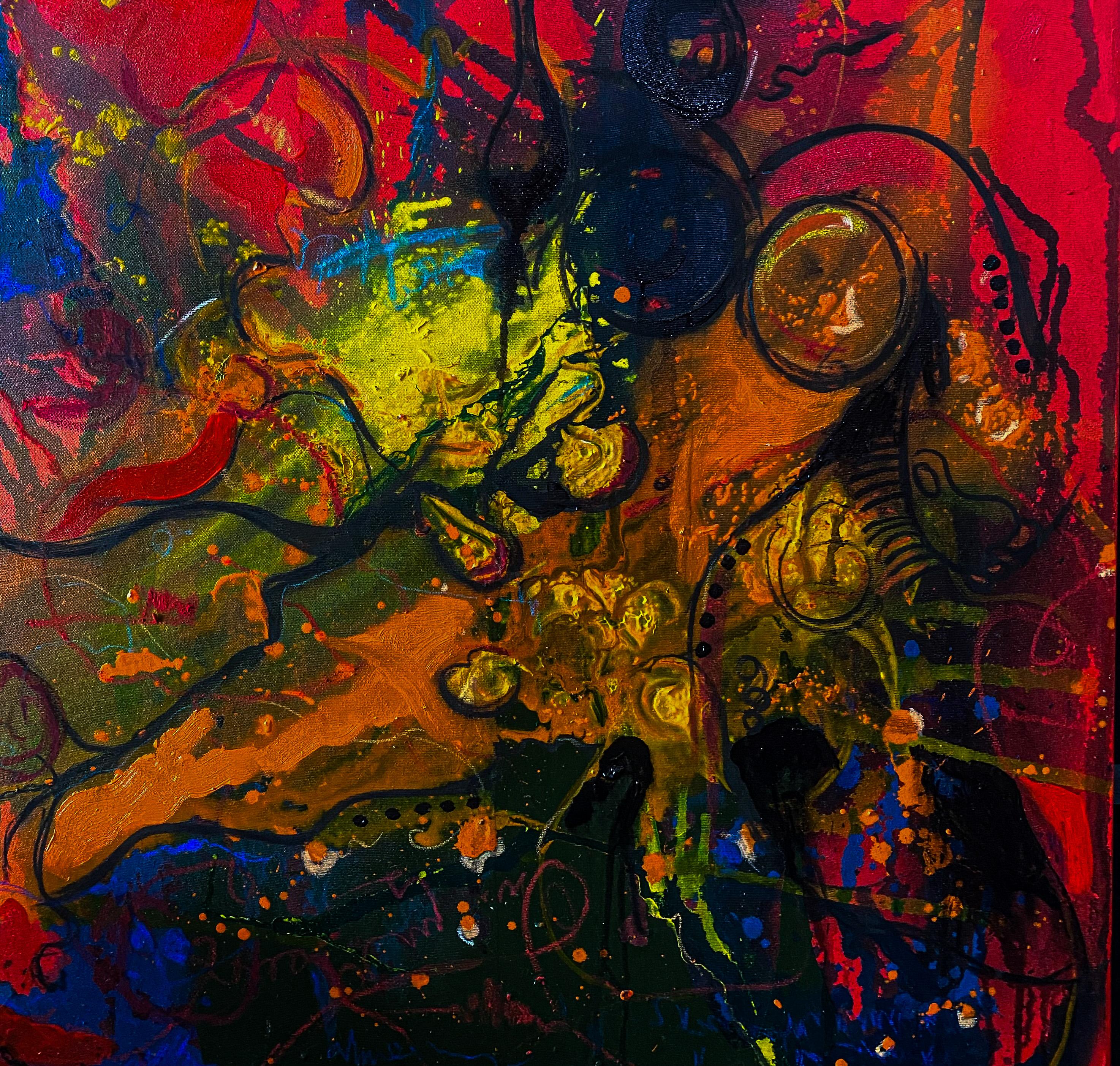 Figurative Painting di Oluwatosin Ogunniyi  - Senza titolo - 21° secolo, Contemporaneo, Astratto, Arte moderna, Colore, Acrilico