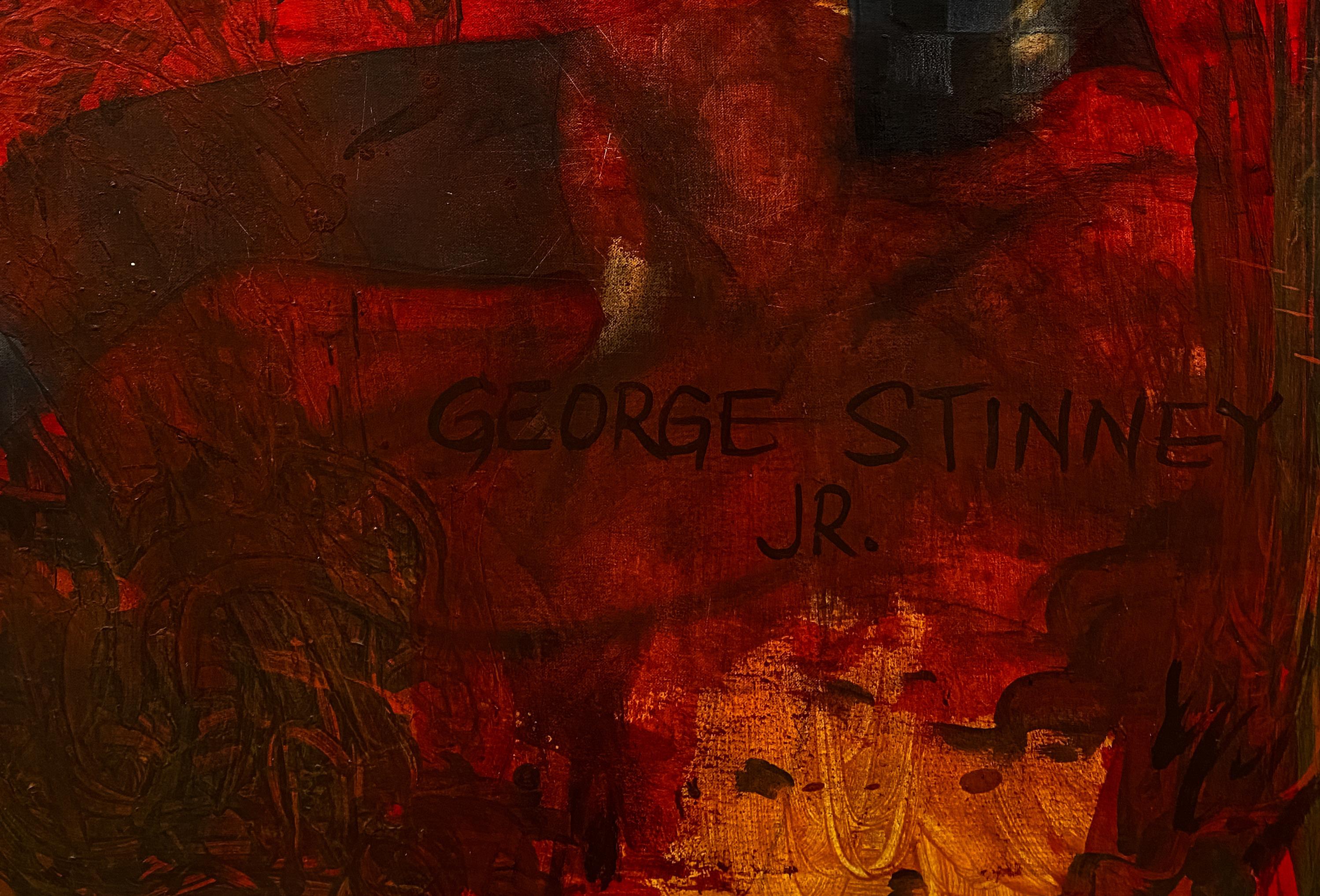 Weight They Cannot See One 2(Mémorial de George Stinney) -21e siècle, Contemporain - Marron Figurative Painting par Oluwatosin Ogunniyi 