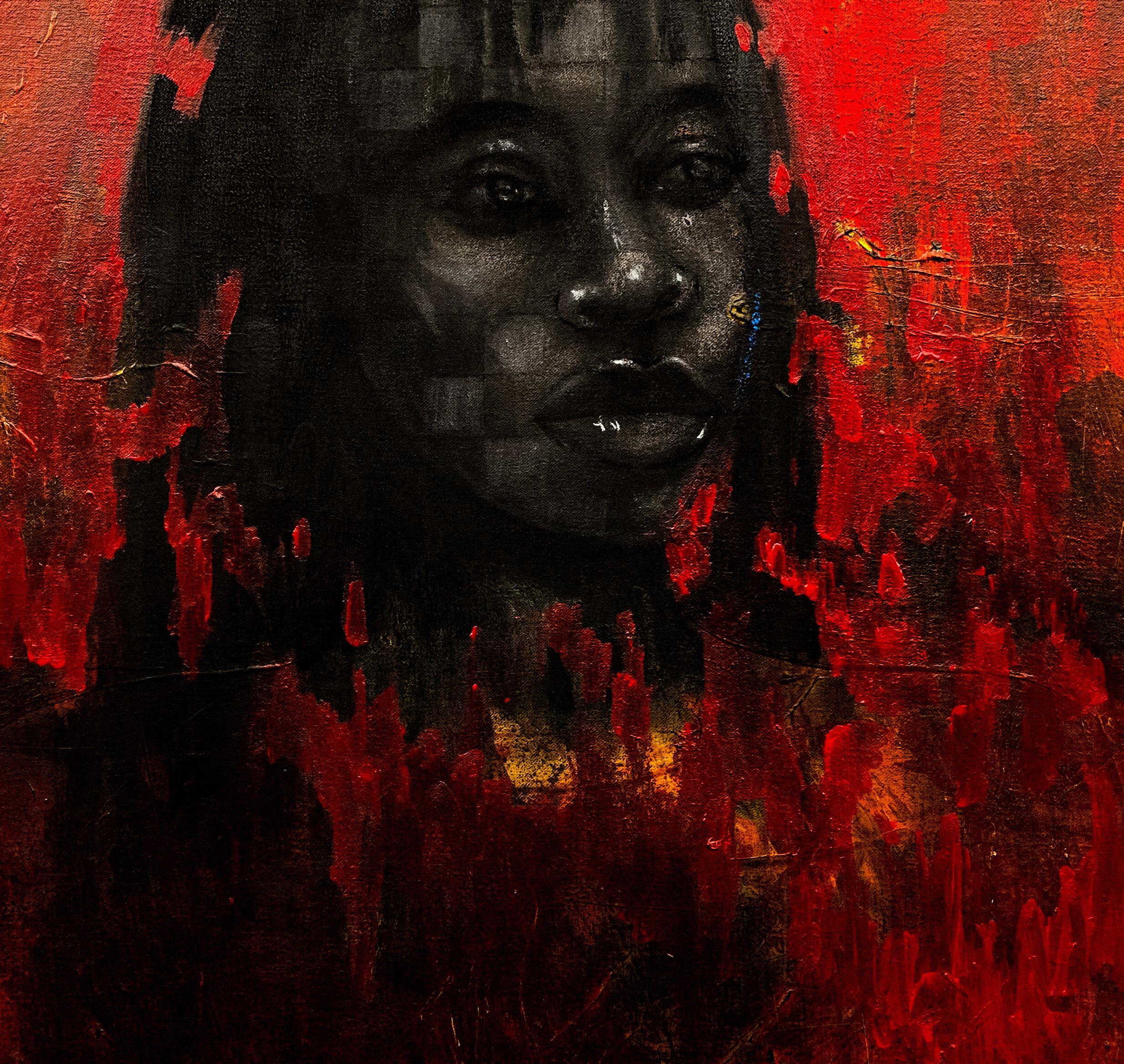 Weight They Cannot See 3 (Truth Never Die) - 21st Century, Contemporary, Black For Sale 1