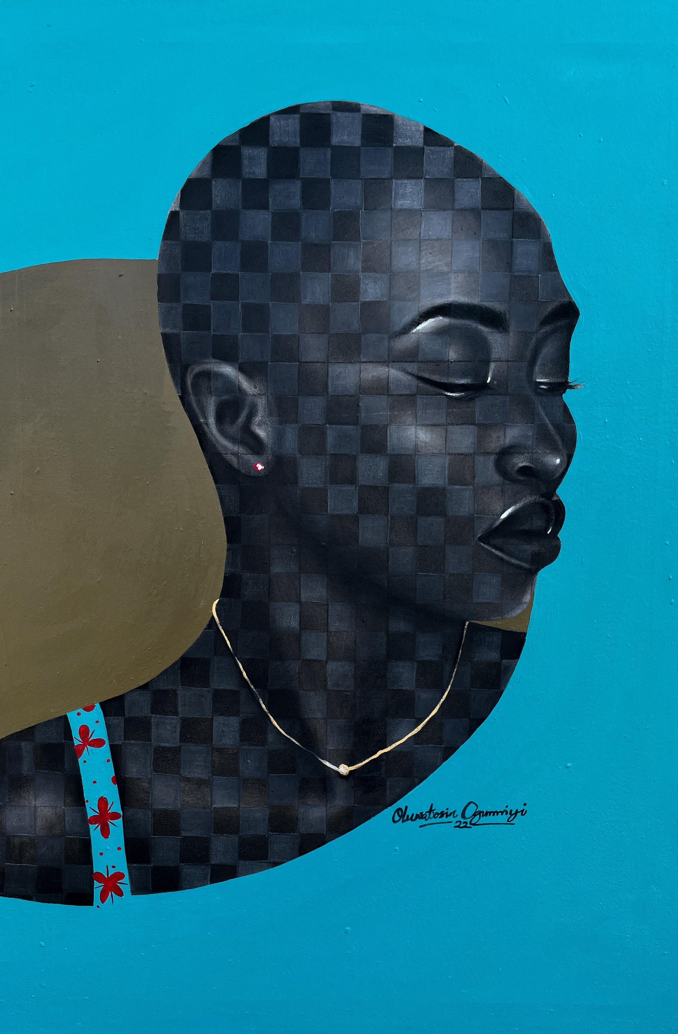 Oluwatosin Ogunniyi  Figurative Painting - Woman with Deep Thought (Feminine Epidemic Series) II