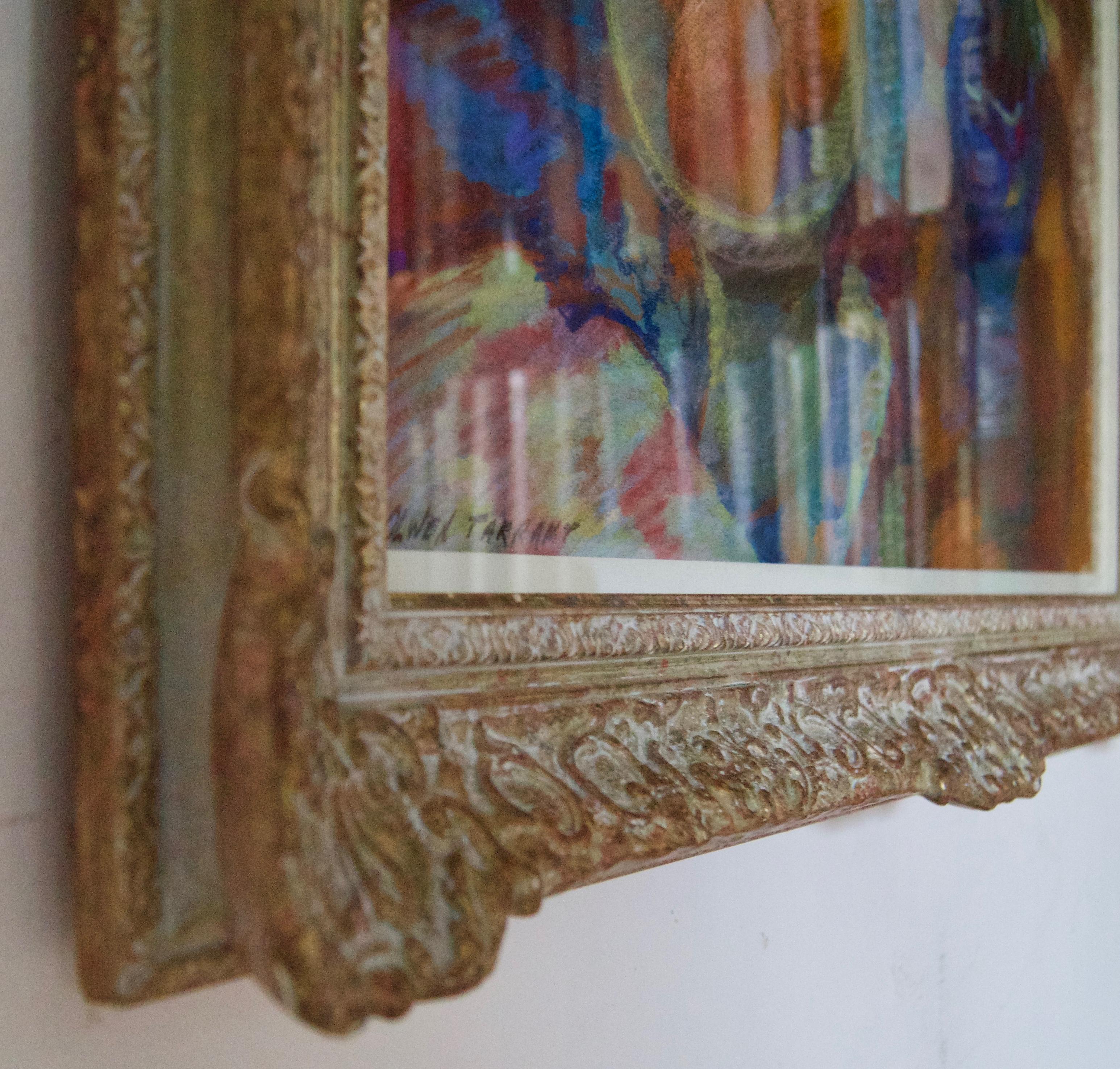 Pezzo impressionista di fiori e frutta - Pastello di Olwen Tarrant in vendita 3