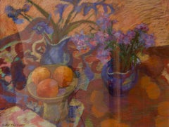 Vintage Impressionist Piece of Flowers & Fruit - Pastel by Olwen Tarrant 