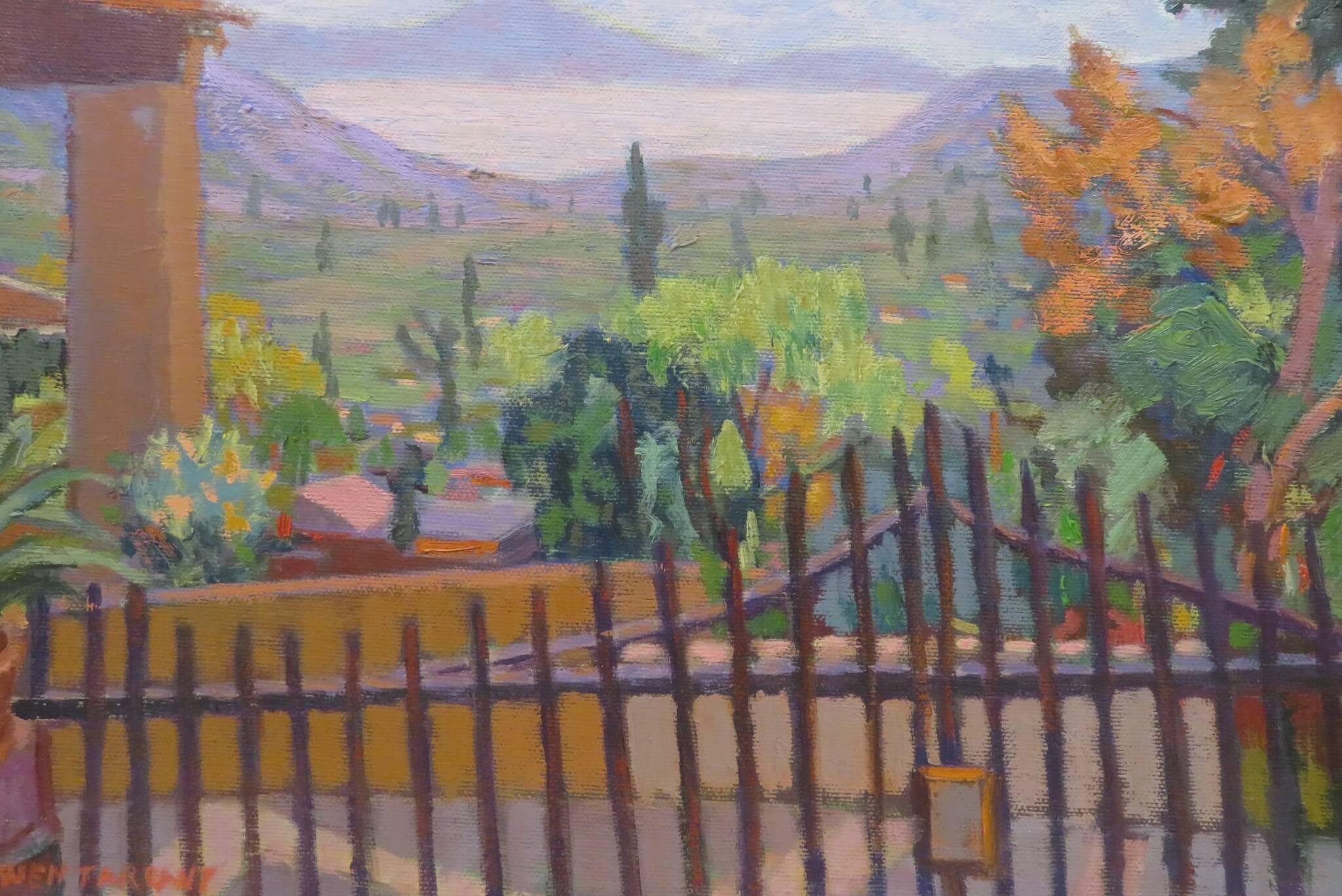 Spanische Landschaft auf Mallorca Original Ölgemälde - Olwen Tarrant ROI (Walisisch) im Angebot 3