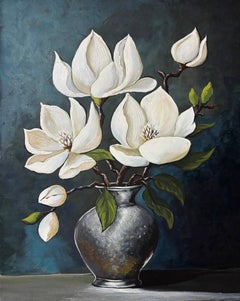 Silver Chord, Still Life Painting, Acrylic on Canvas, 2025