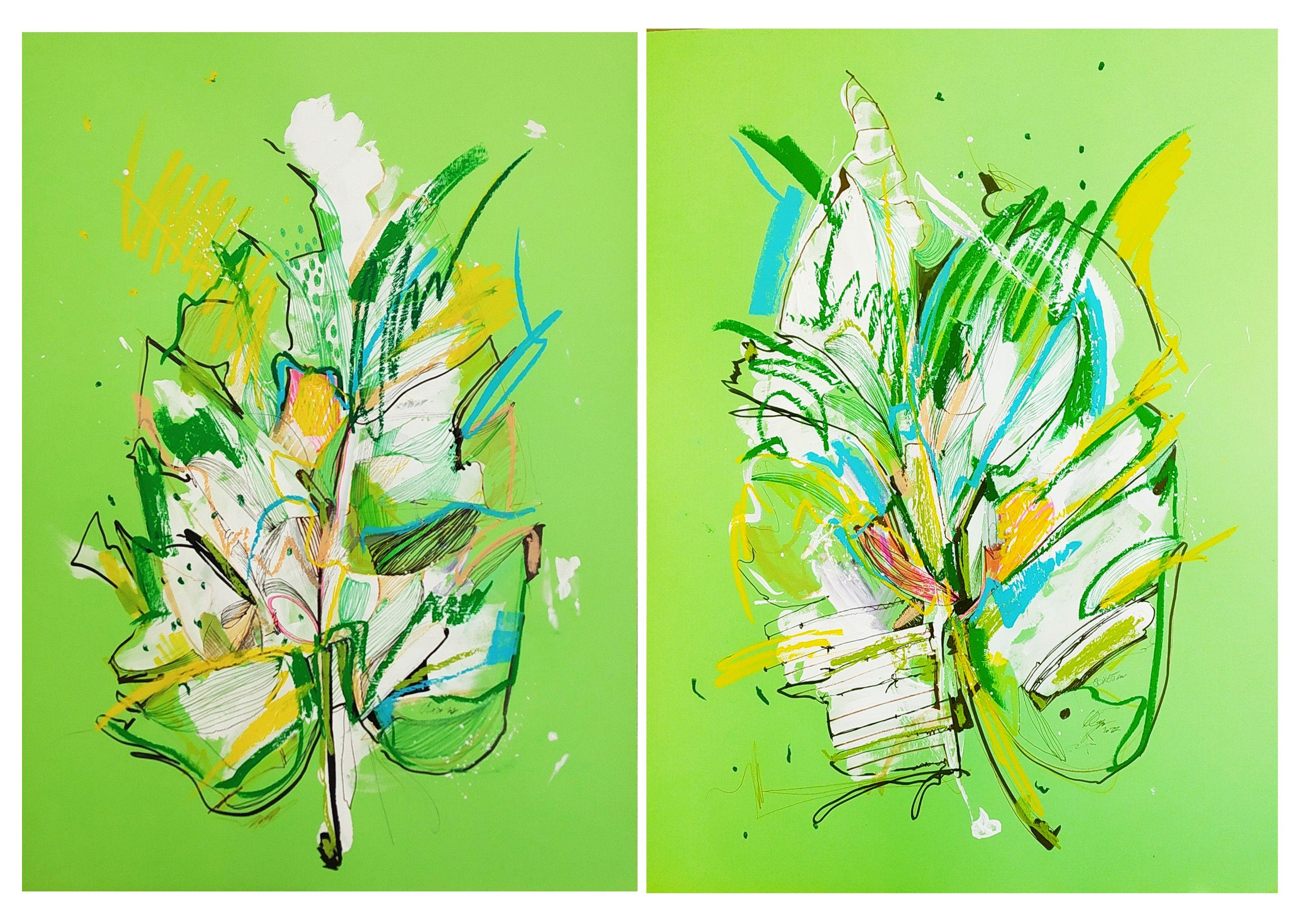 Olya Kartavaya Abstract Painting - Spring moment, Painting, Acrylic on Paper