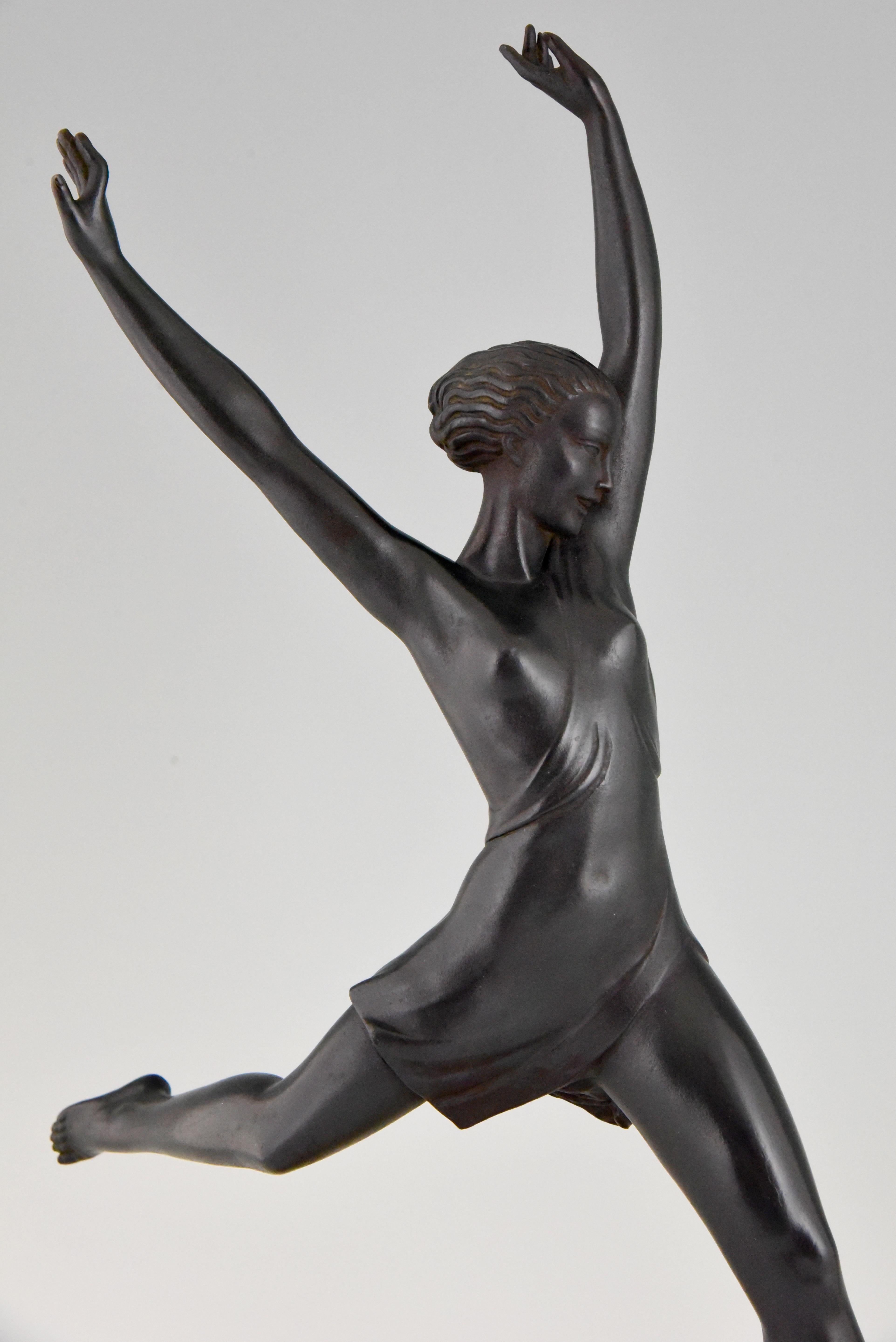 Olympe, Art Deco Sculpture of a Girl Fayral for Max Le Verrier, France, 1930 3