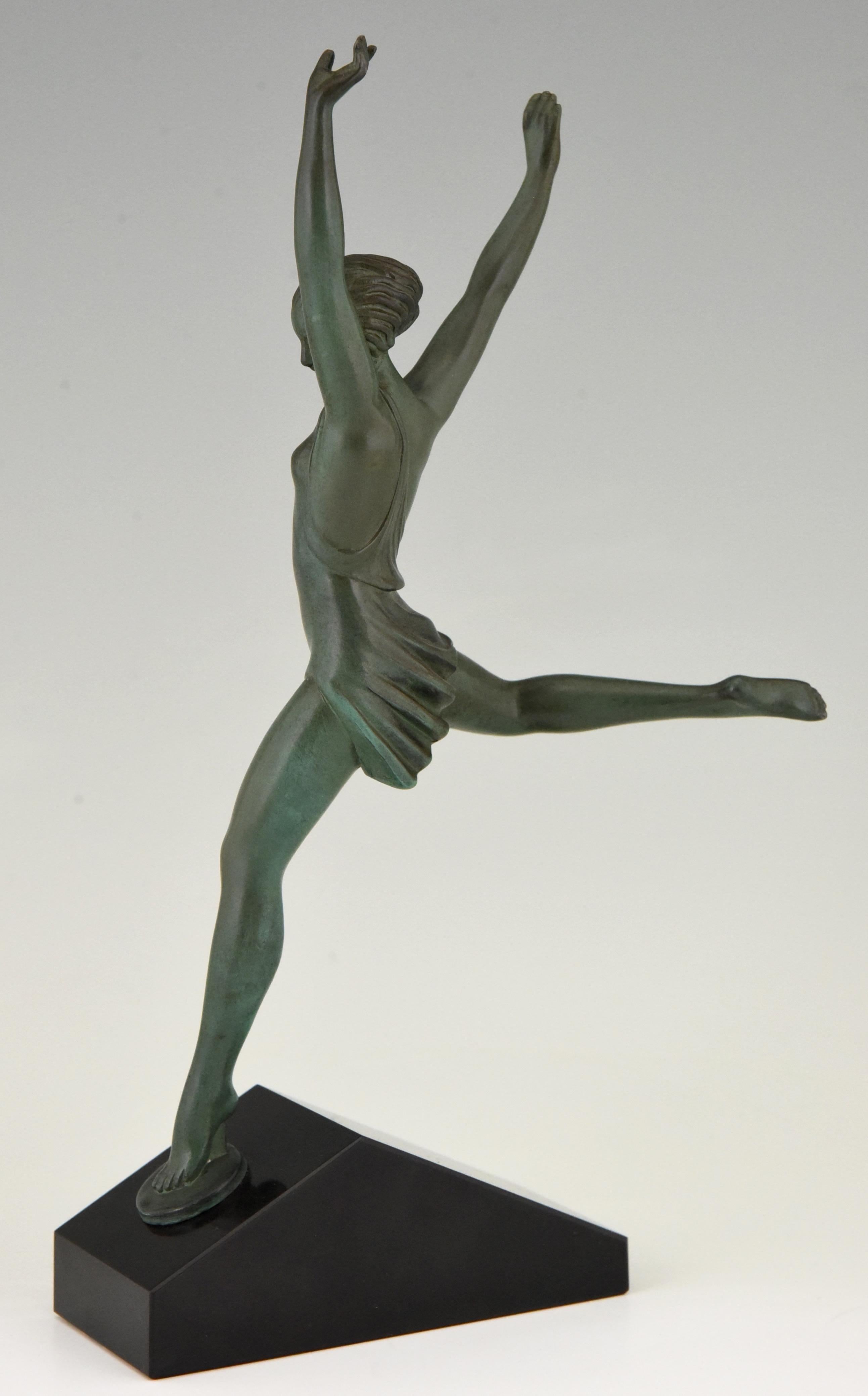Olympe Art Deco Sculpture Running Woman Fayral Pierre Le Faguays, France, 1930 In Good Condition In Antwerp, BE