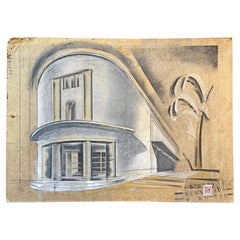 "Olympia", 1934 Moderne Theater Arch
l Rendering, Stile Littorio, Lakki, Griechenland
