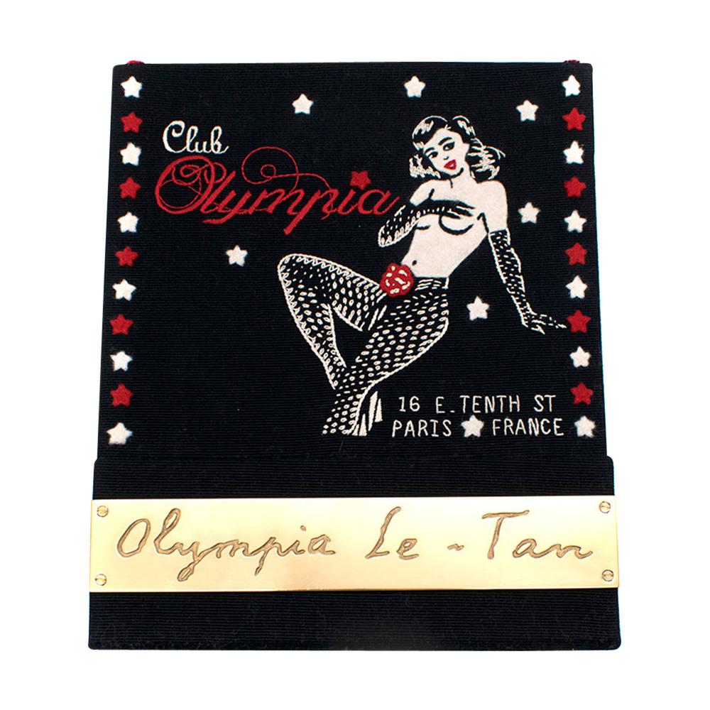 Olympia Le Tan Black Club Olympia Clutch Bag