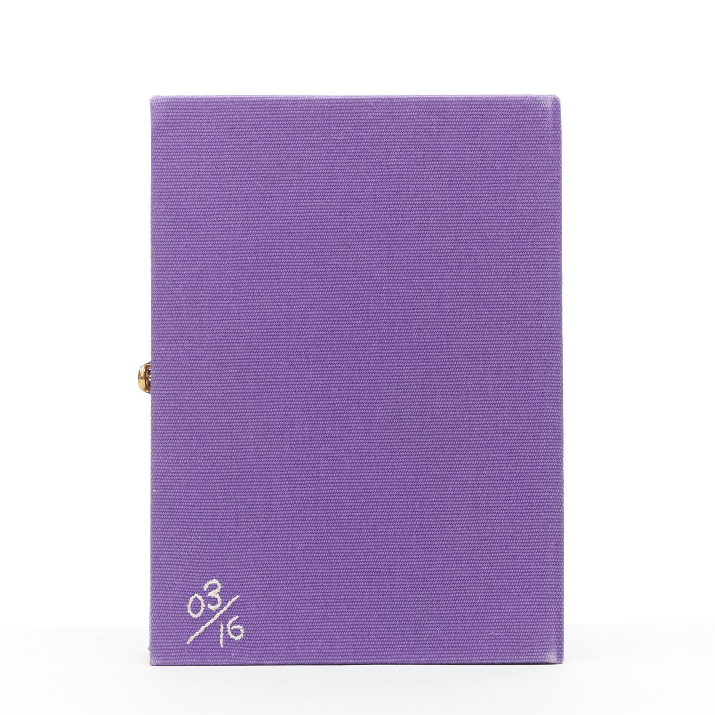 OLYMPIA LE TAN The Magician Bruno Frank purple embroidery book clutch bag In Good Condition In Hong Kong, NT