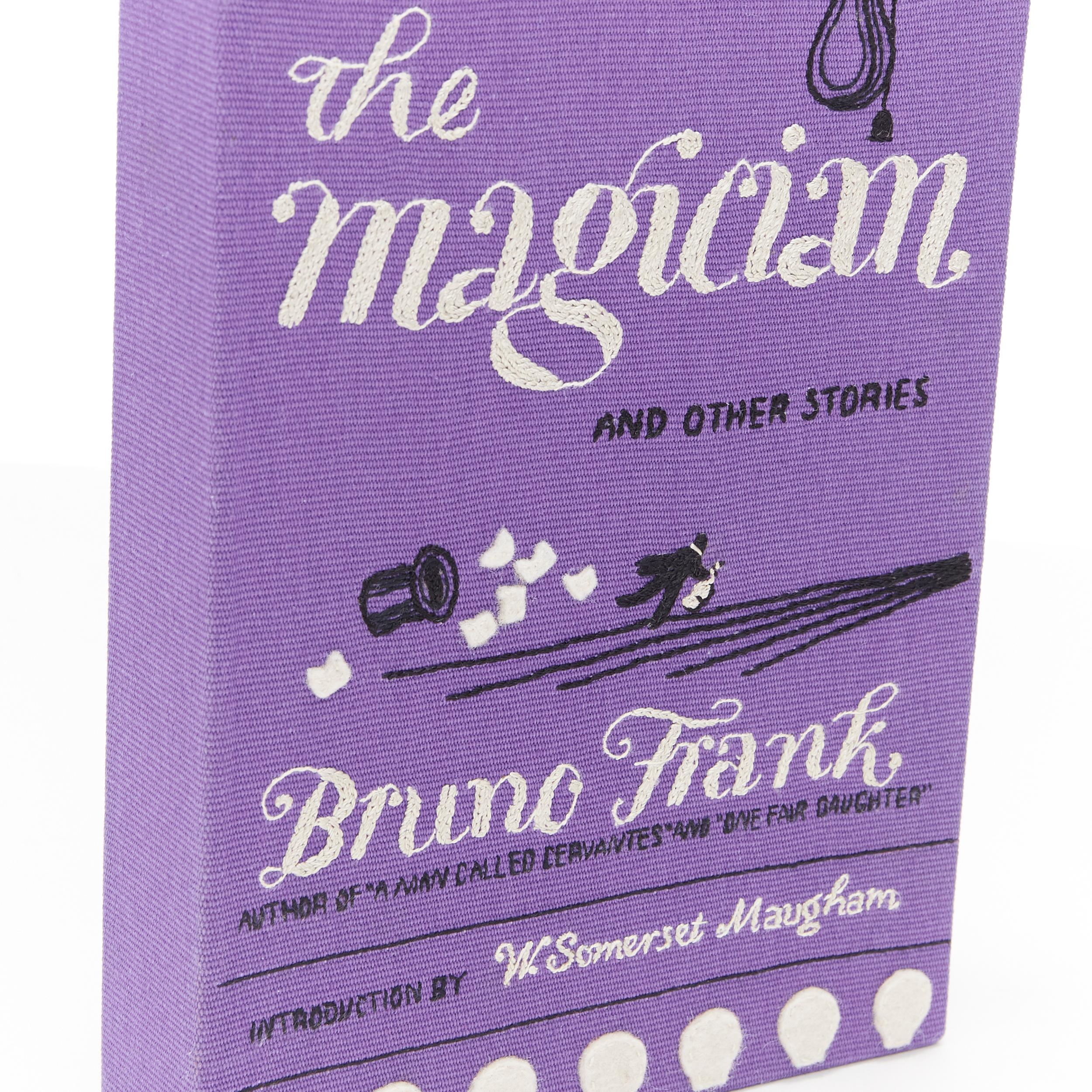 Women's OLYMPIA LE TAN The Magician Bruno Frank purple embroidery book clutch bag
