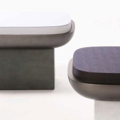 Olympia Rectangular Stool by Stephane Parmentier x Giobagnara