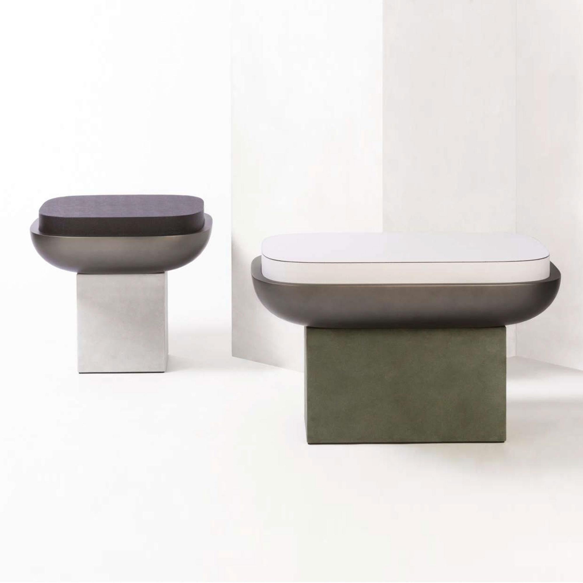 Modern Olympia Rectangular Stool by Stephane Parmentier x Giobagnara For Sale