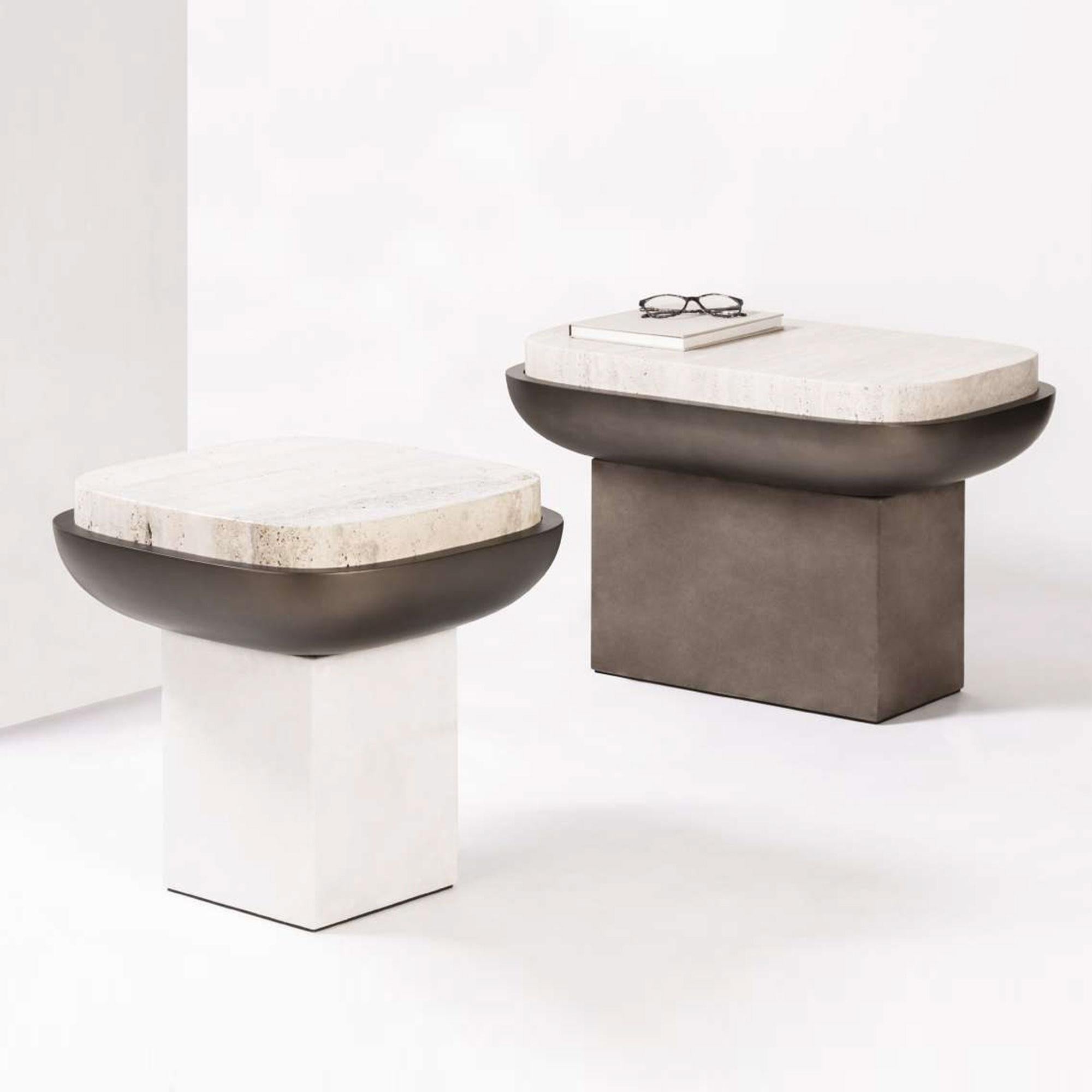 Moderne Table d'appoint Olympia carrée de Stephane Parmentier x Giobagnara en vente