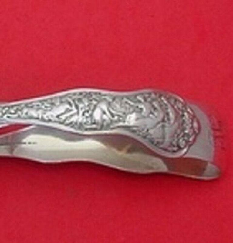 Sterling silver asparagus serving tong pierced with rectangular piercing7 3/4