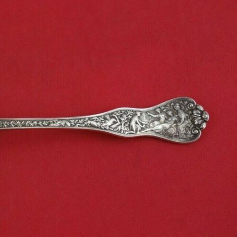Sterling silver berry spoon kidney shape gold washed 9 1/2