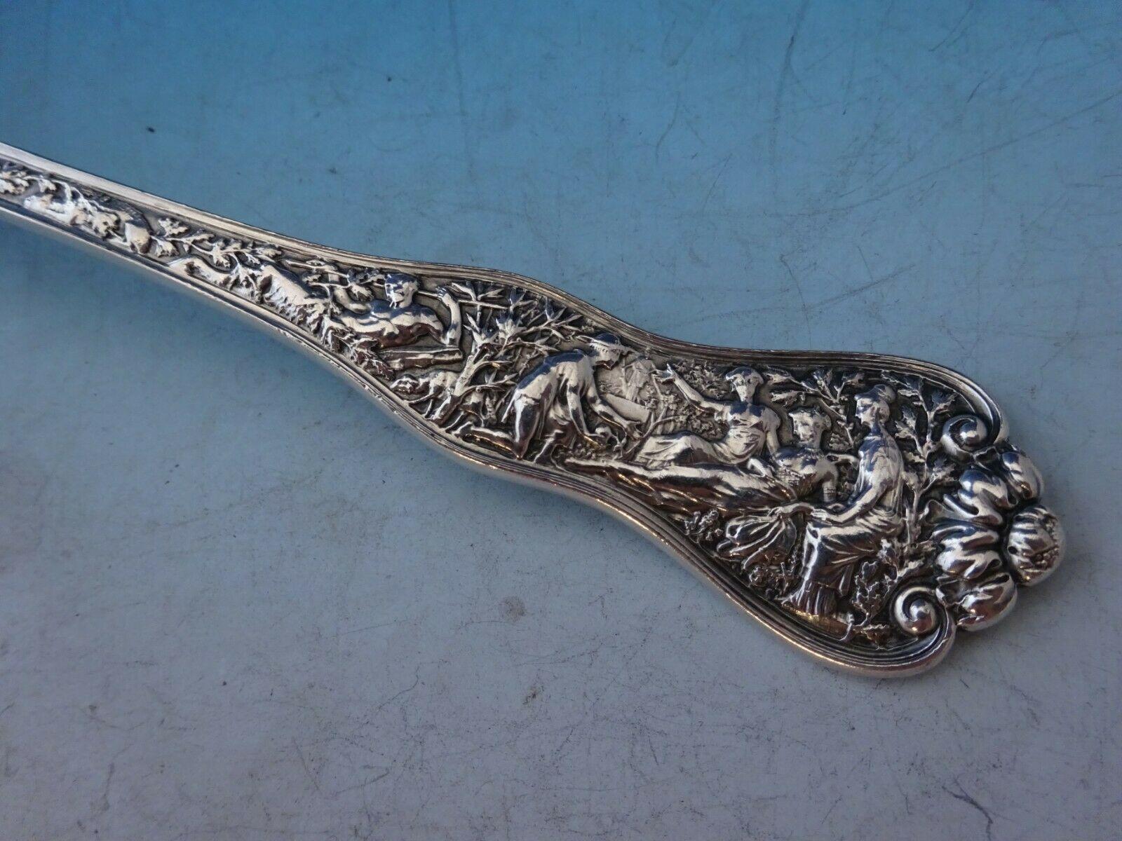 Olympian von Tiffany & Co. Antike geraffte antike Fischserviergabel aus Sterlingsilber (20. Jahrhundert)