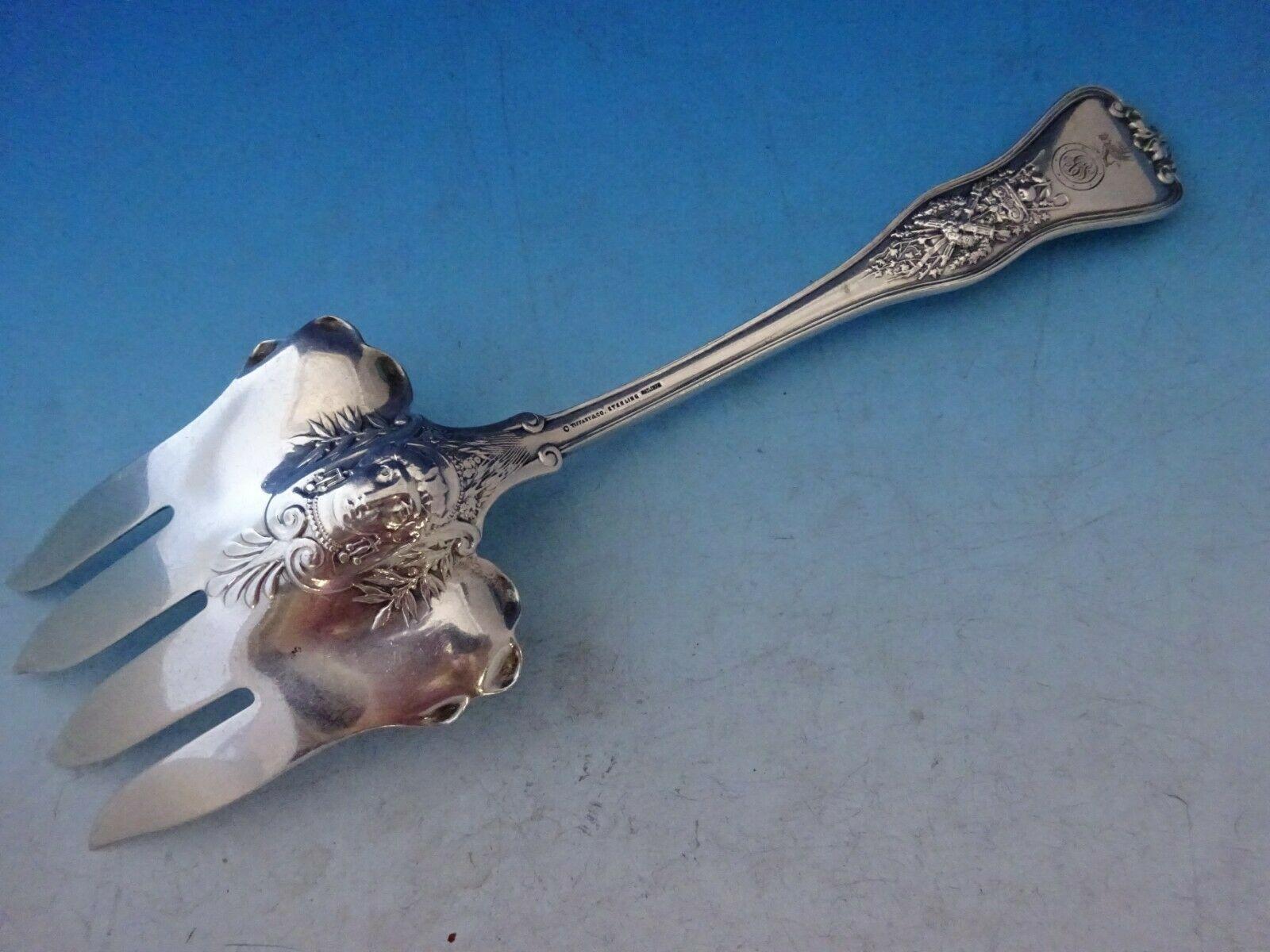 Olympian von Tiffany & Co. Antike geraffte antike Fischserviergabel aus Sterlingsilber 2