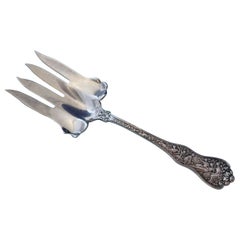 Olympian von Tiffany & Co. Antike geraffte antike Fischserviergabel aus Sterlingsilber
