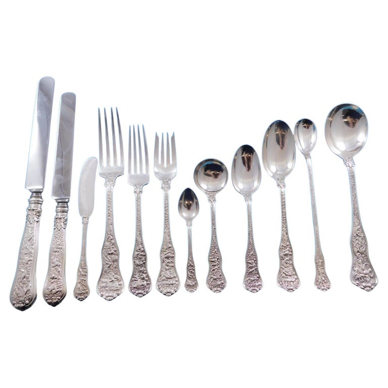 Olympian von Tiffany and Co Sterlingsilber-Besteck-Set 12 Personen 252 Teile Abendessen im Angebot bei 1stDibs Deutschland