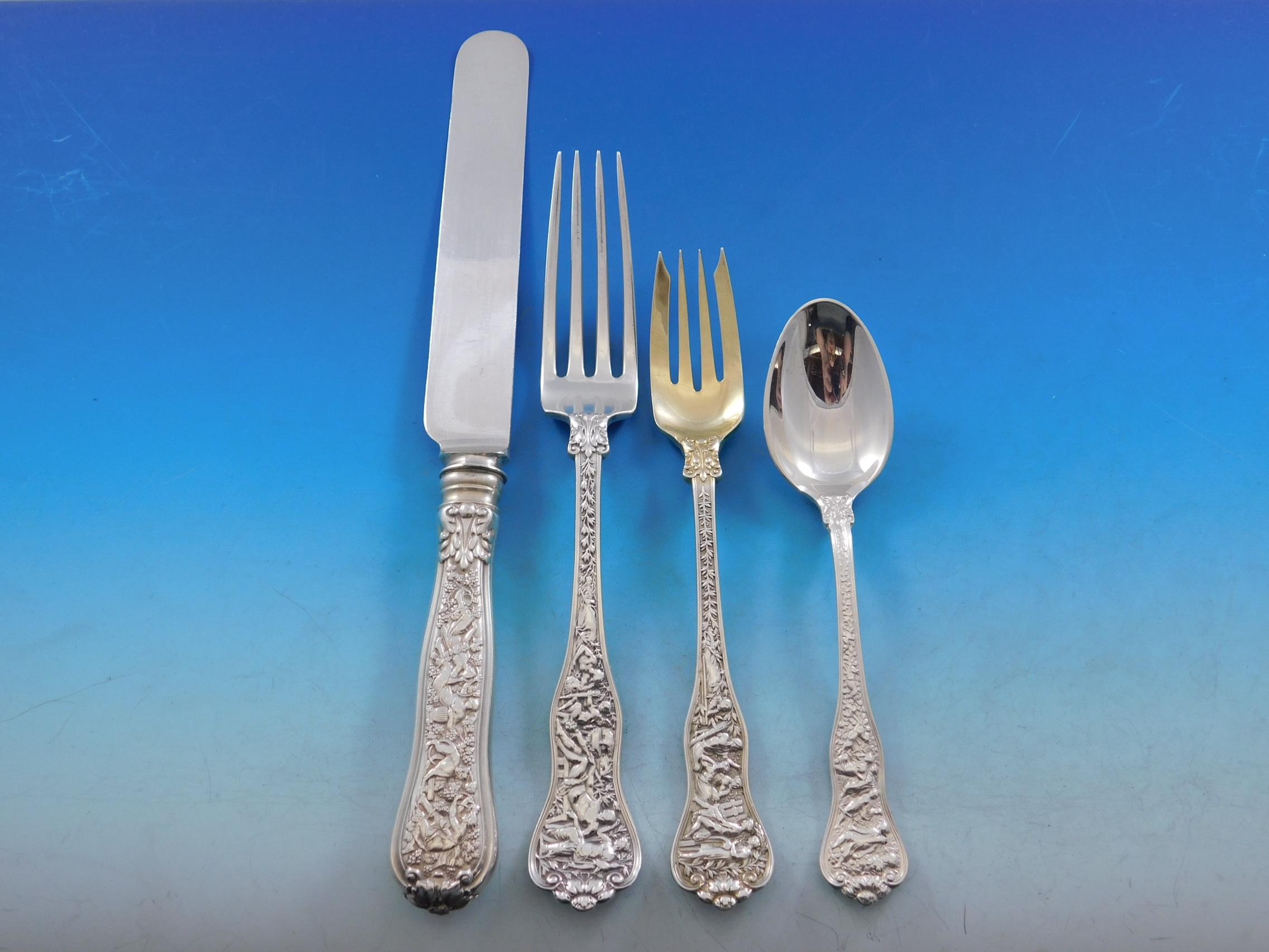 Olympia Olympian von Tiffany & Co. 96-teiliges Tafelbesteck aus Sterlingsilber, 12 Teile im Zustand „Hervorragend“ in Big Bend, WI