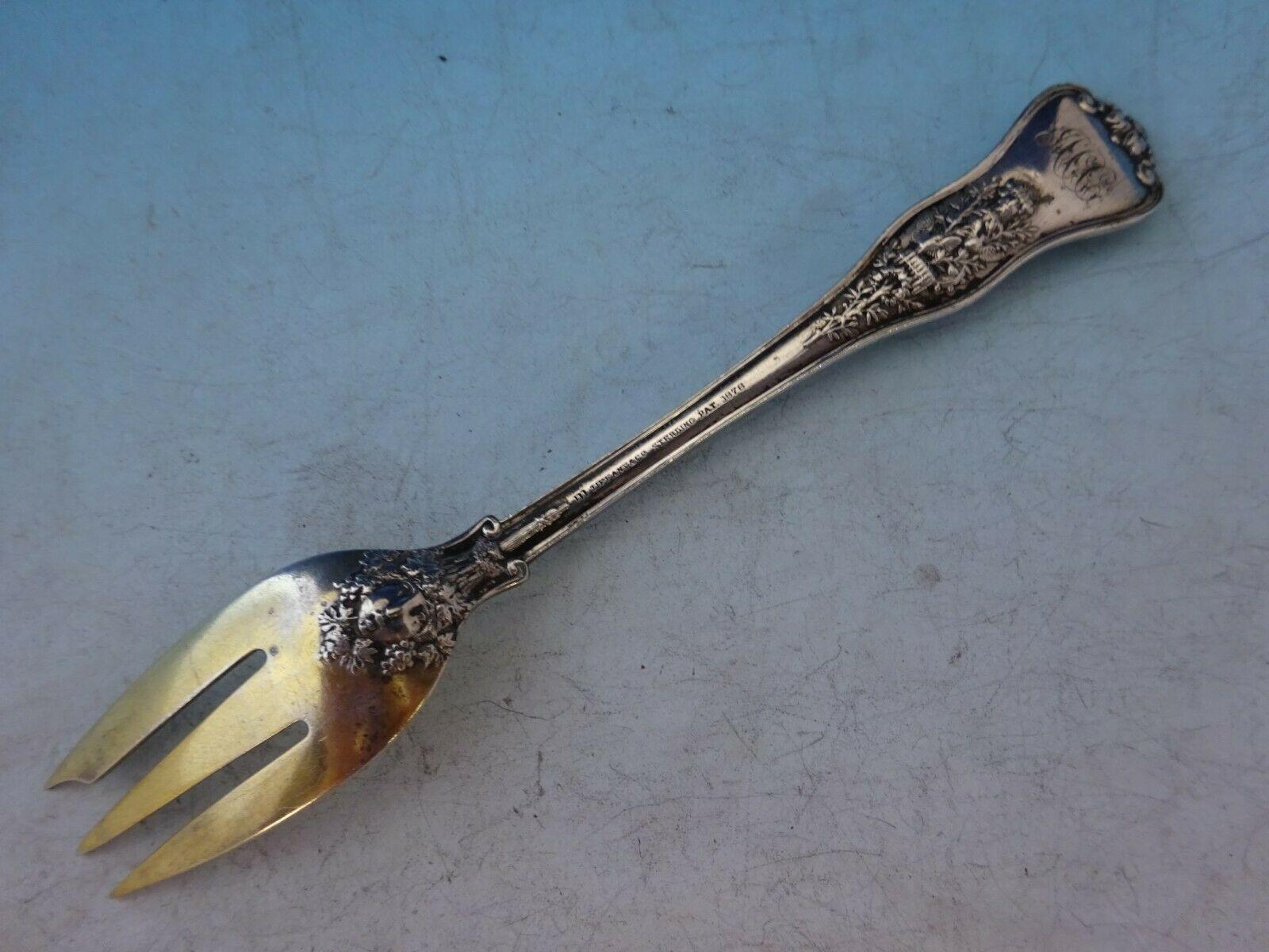 20ième siècle Olympian par Tiffany & Co. Fourchette à huîtres à 3 dents en argent sterling lavée à l'or