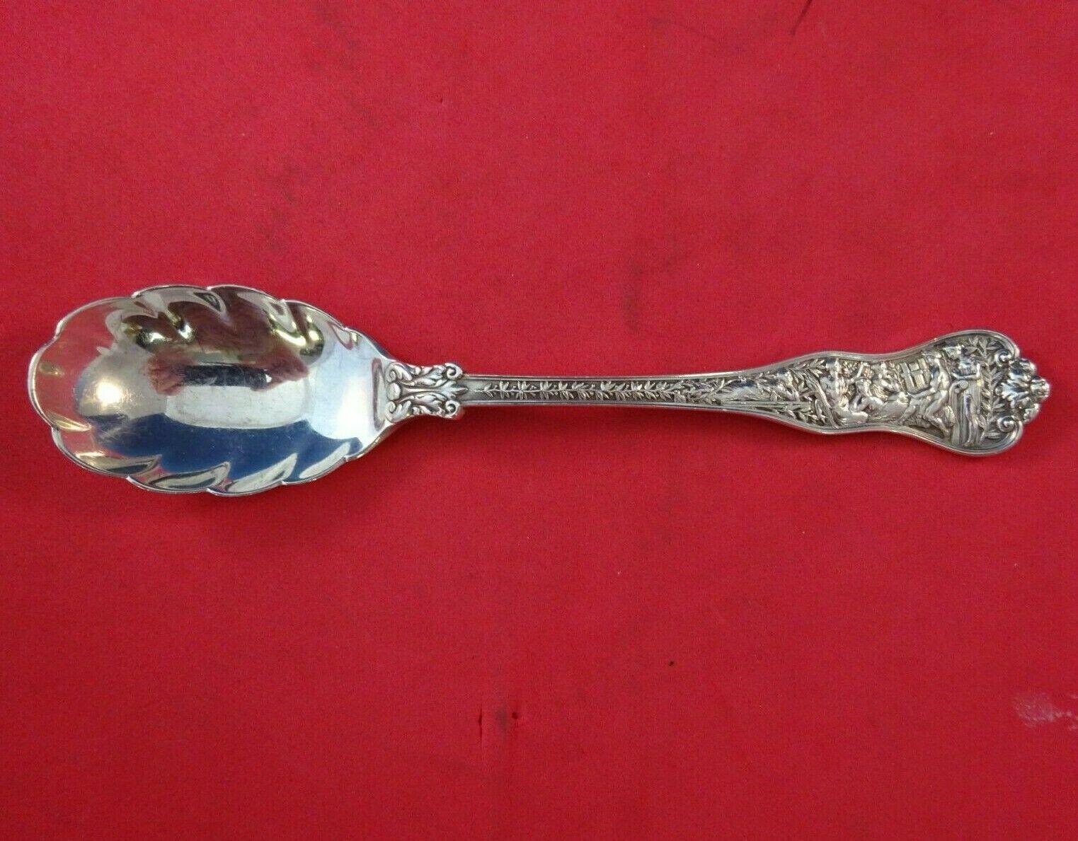 Olympian by Tiffany & Co. Sterling Silver Preserve Spoon Scalloped Antique In Excellent Condition In Big Bend, WI