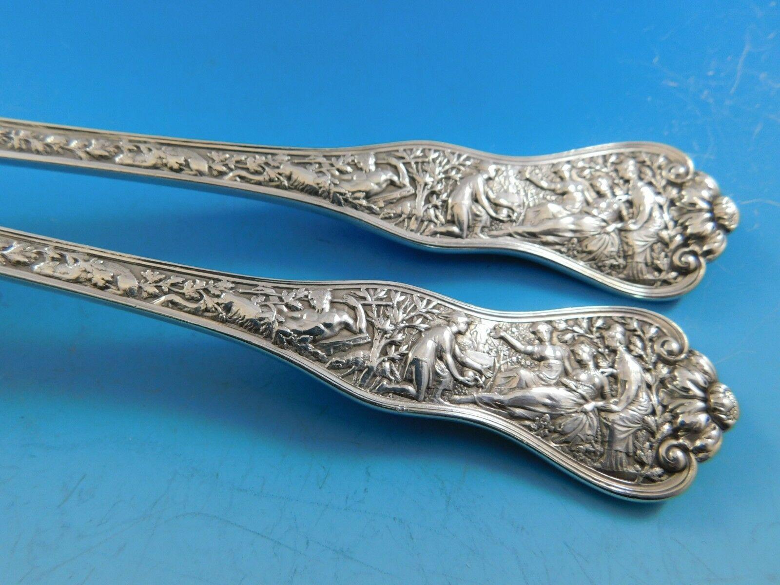 Beautiful sterling silver salad serving set, 2-pieces, measuring 10