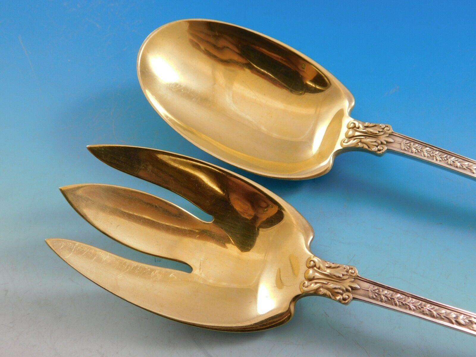 Olympian by Tiffany and Co Sterling Silver Salad Serving Set Gold Washed 1