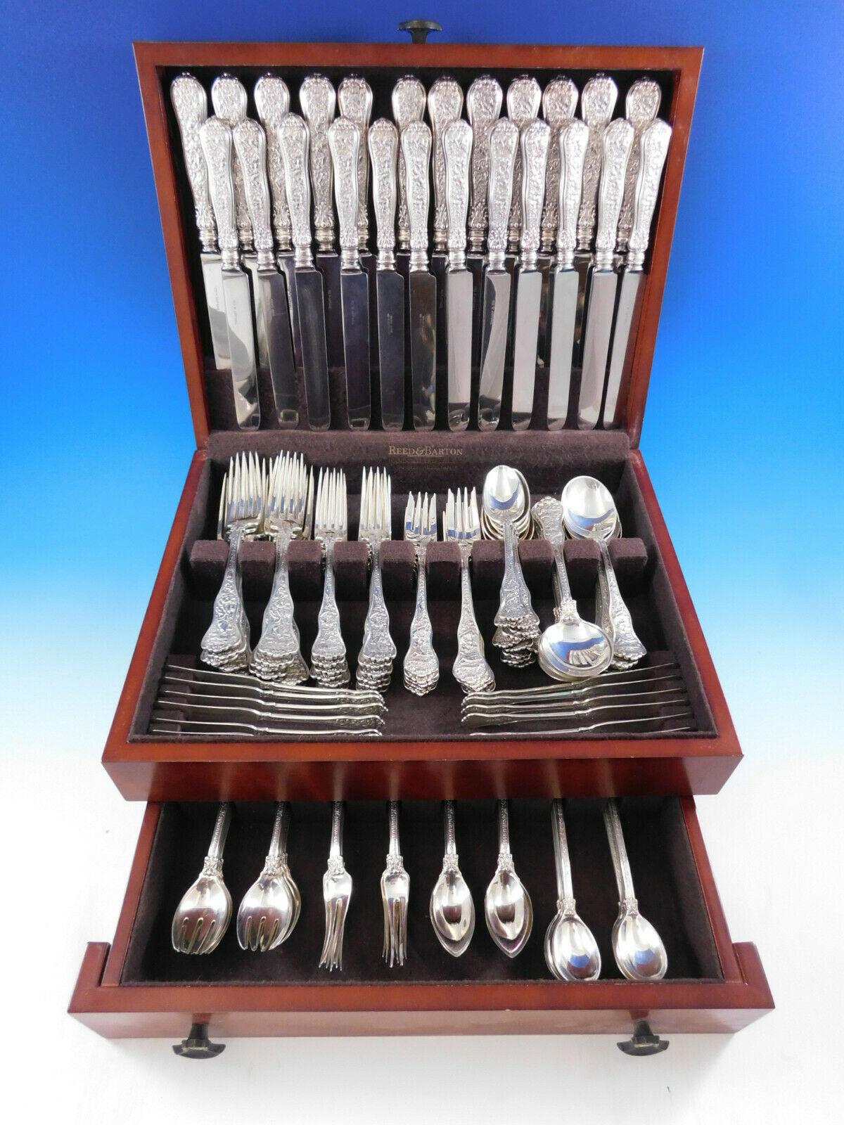 The exceptional Olympian pattern, which was introduced by Tiffany & Co. in 1878, is the most elaborate and complex of all Tiffany flatware designs. Each piece of Olympian is designed to illustrate a well-known story of Classical mythology. The