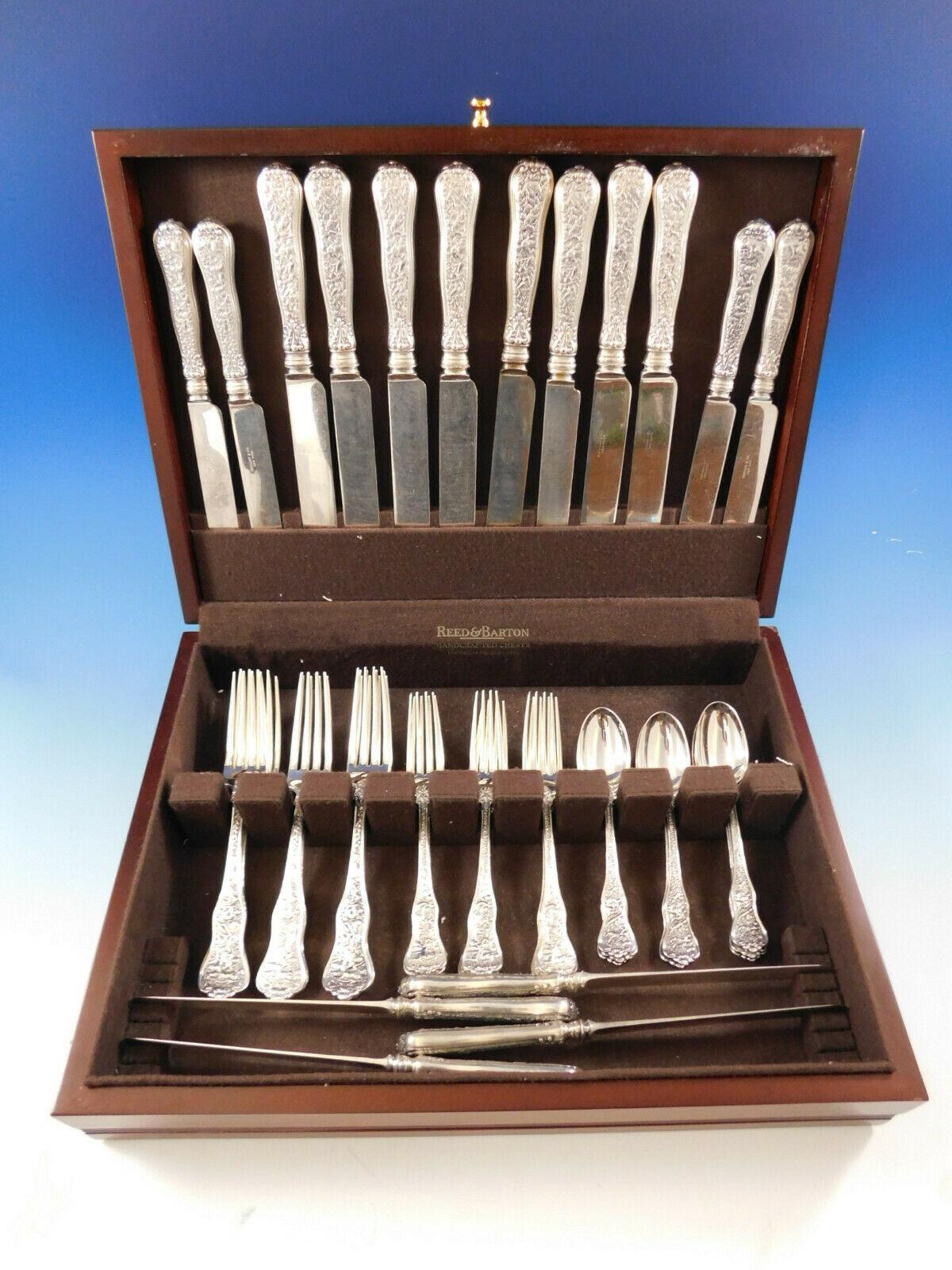 Superb Olympian by Tiffany & Co. sterling silver flatware set, 40 pieces. This set includes:

8 large dinner size knives, 10 3/8