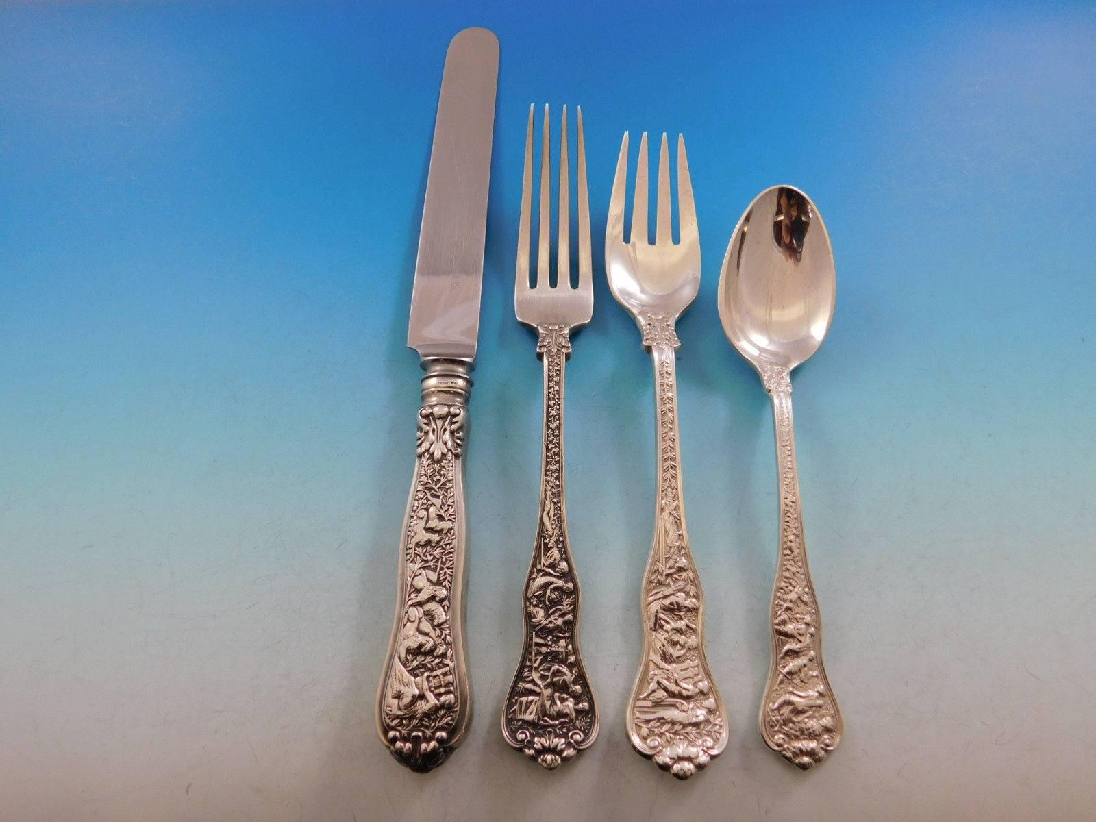 Olympian by Tiffany & Co Sterling Silver Flatware Service for Six Set 33 Pieces In Excellent Condition In Big Bend, WI