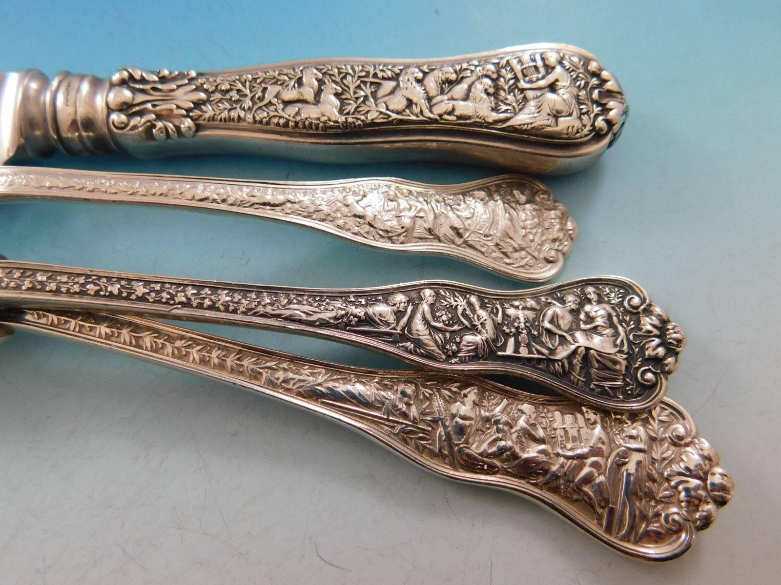 19th Century Olympian by Tiffany & Co Sterling Silver Flatware Service for Six Set 33 Pieces