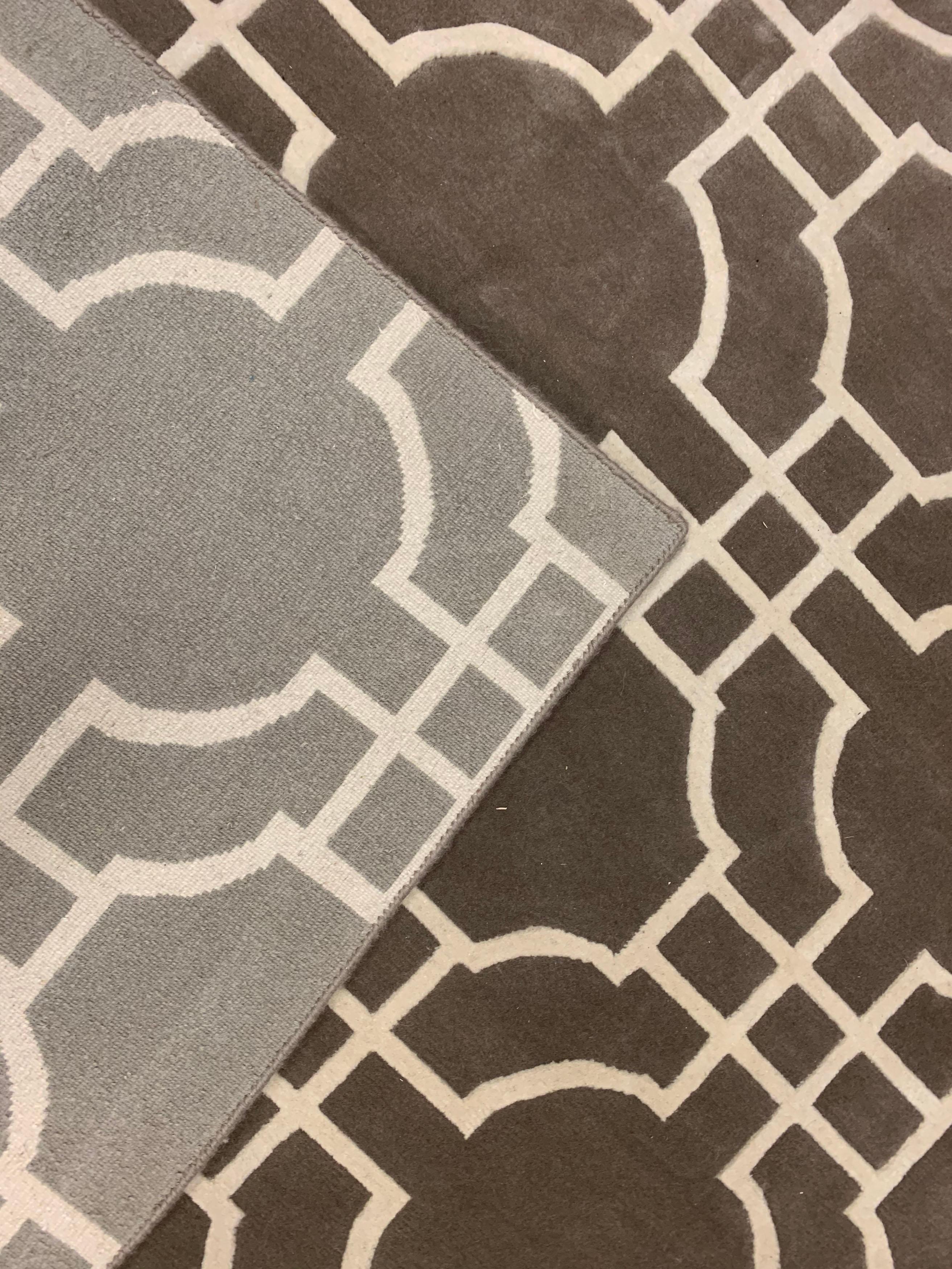 Laine Collection Olympal Tapis taupe crème 9' x 12'. en vente